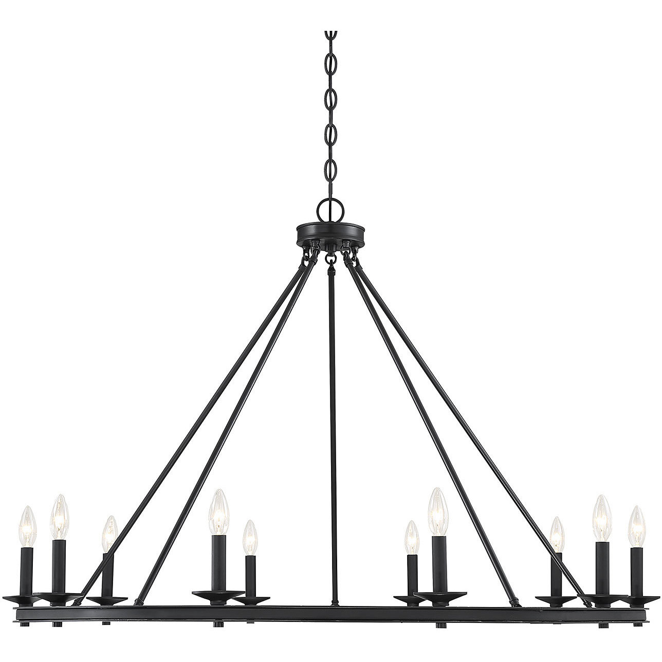 Middleton 10 Light 45 inch Matte Black Chandelier Ceiling Light, Essentials