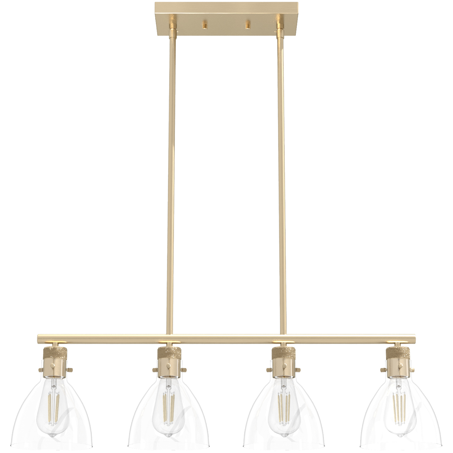 Van Nuys 4 Light 32 inch Alturas Gold Linear Chandelier Ceiling Light