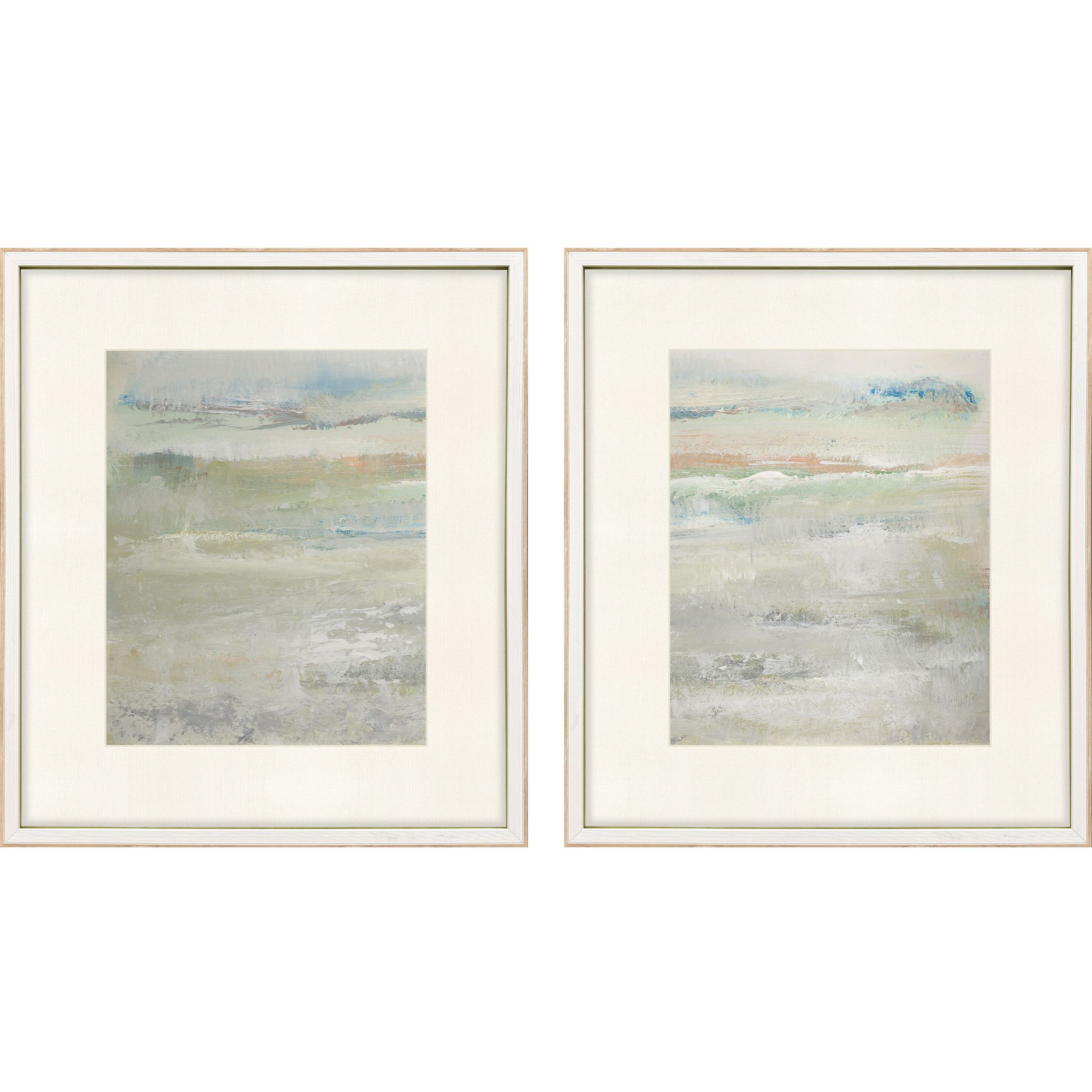 Serene is Sea White and Beige and Blue and Green Framed Art