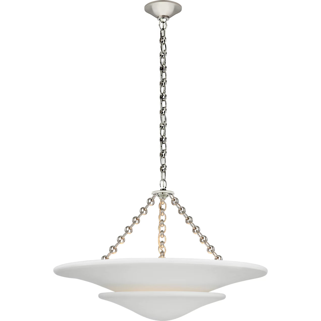 AERIN Mollino LED 25 inch Polished Nickel Tiered Chandelier Ceiling Light, Medium