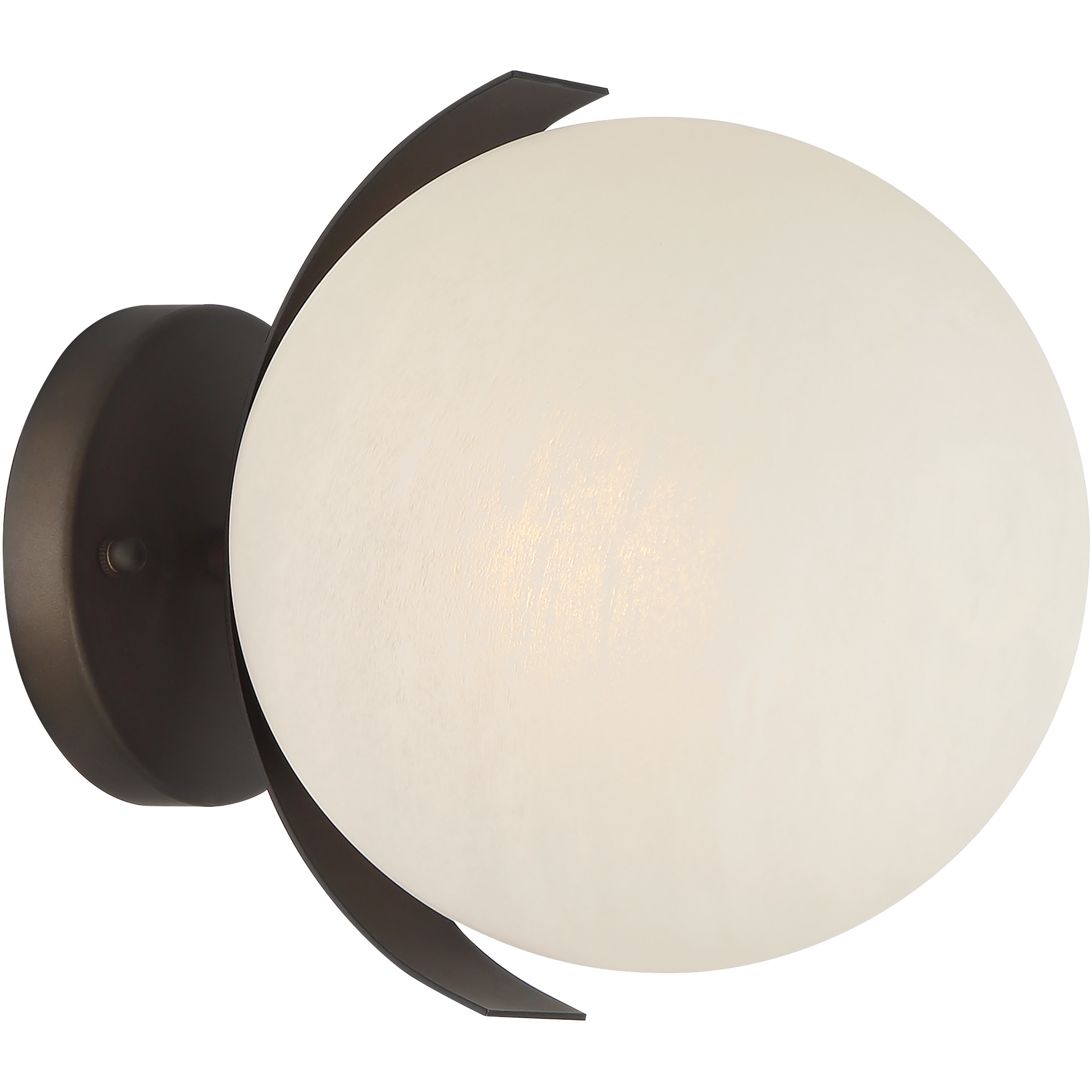 Vino Wall Sconce Wall Light in Dark Bronze, White Etched Alabaster Glass