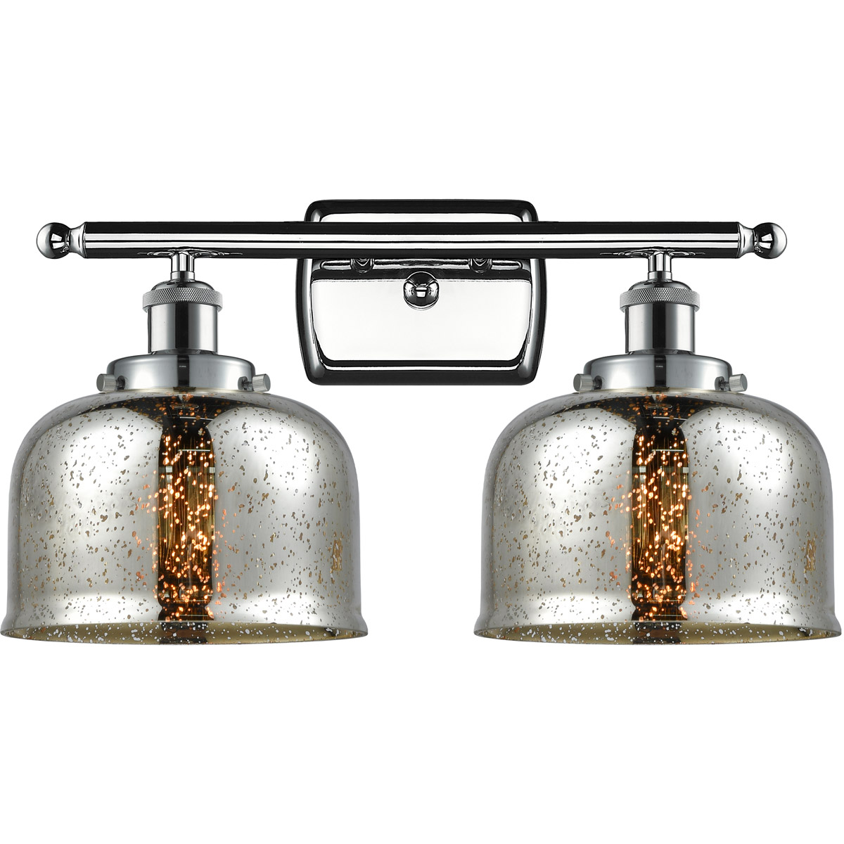 Ballston Bell LED 16 inch Polished Chrome Bath Vanity Light Wall Light in Silver Plated Mercury Glass