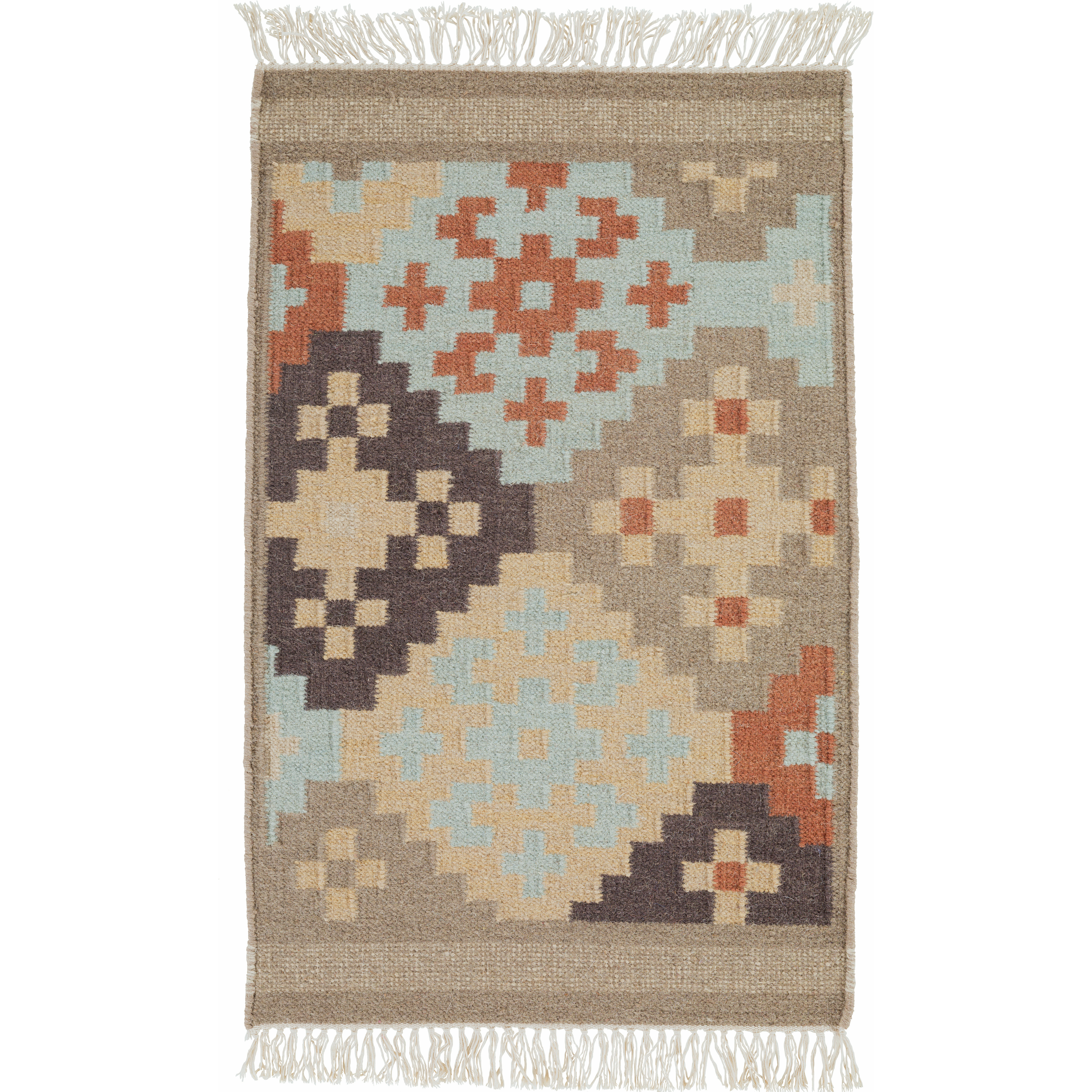 Jewel Tone II 36 X 24 inch Beige, Camel, Sage, Tan, Dark Brown, Wheat Rug