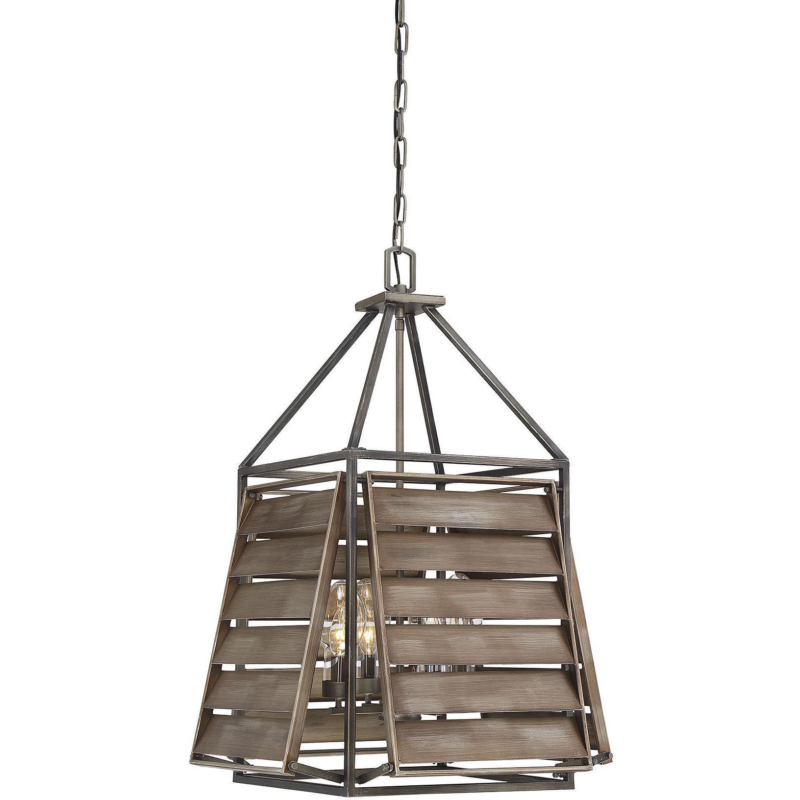 Hartberg 4 Light 20.5 inch Aged Driftwood Outdoor Hanging Lantern