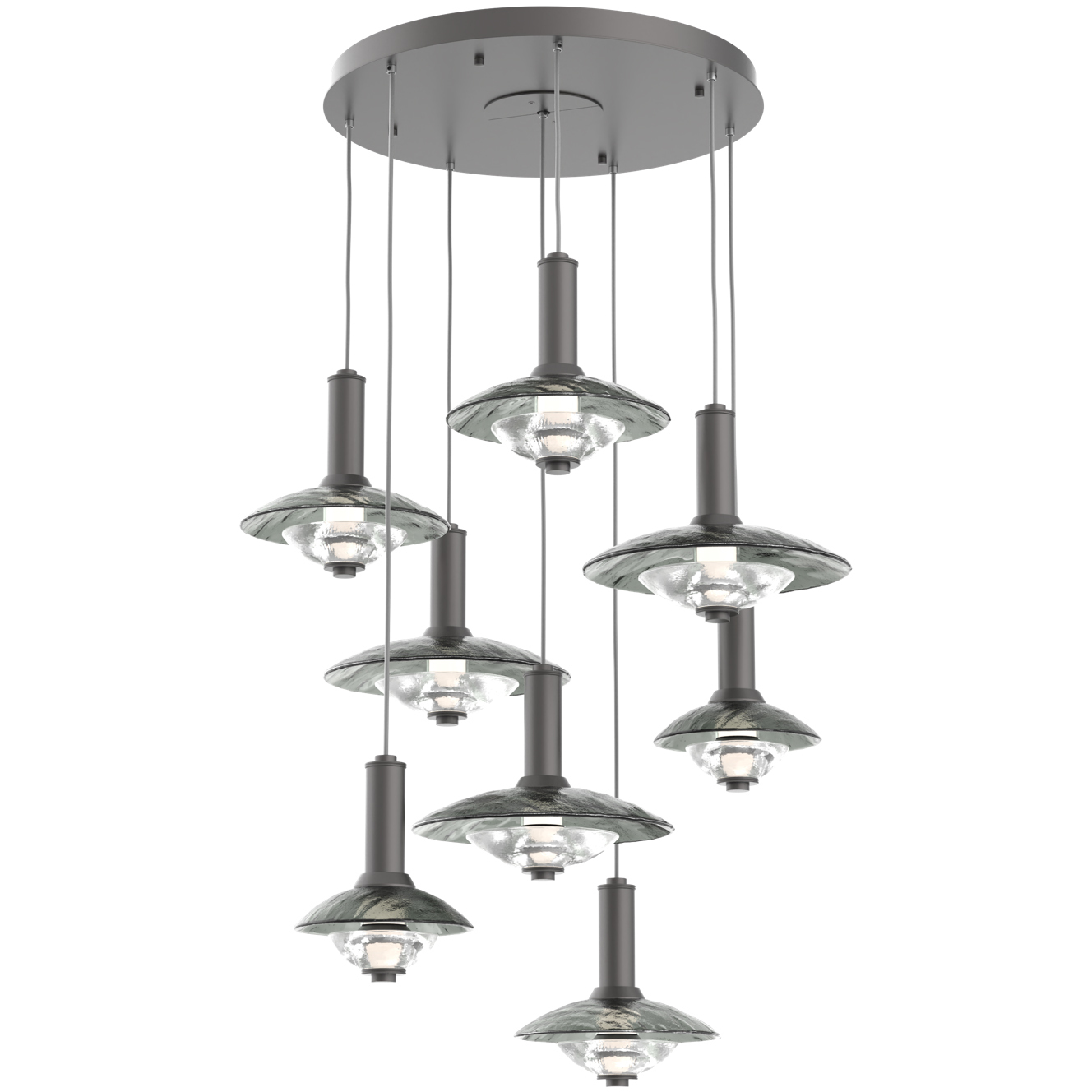 Cirrus LED 37 inch Graphite Multi-Pendant Ceiling Light in Smoke Granite