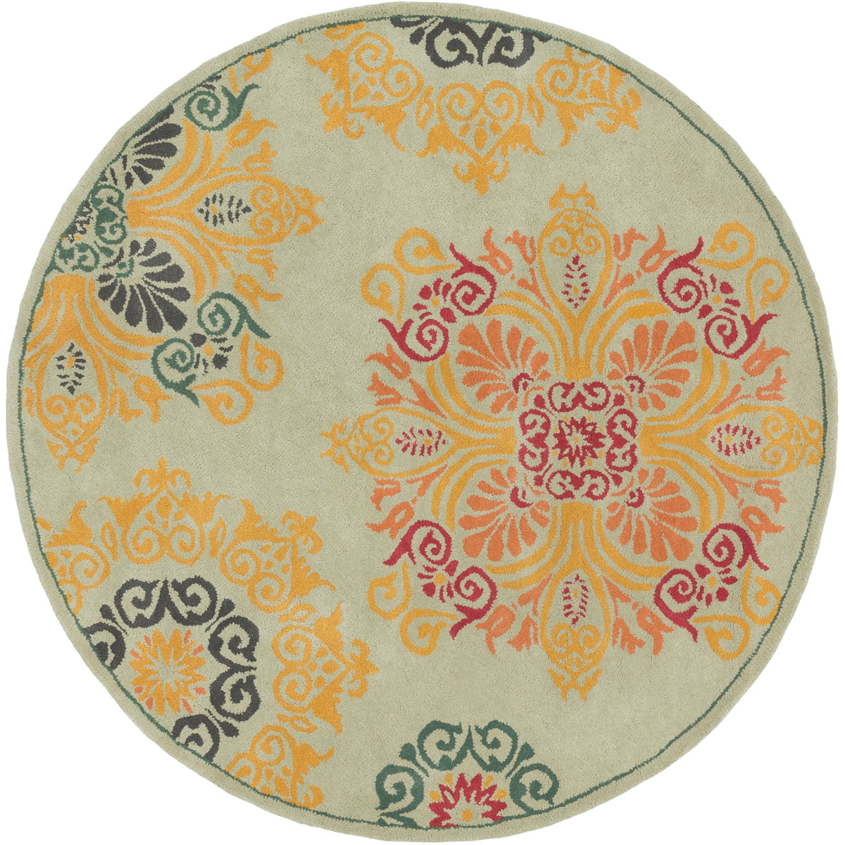 Athena 117 X 117 inch Seafoam, Teal, Garnet Rug