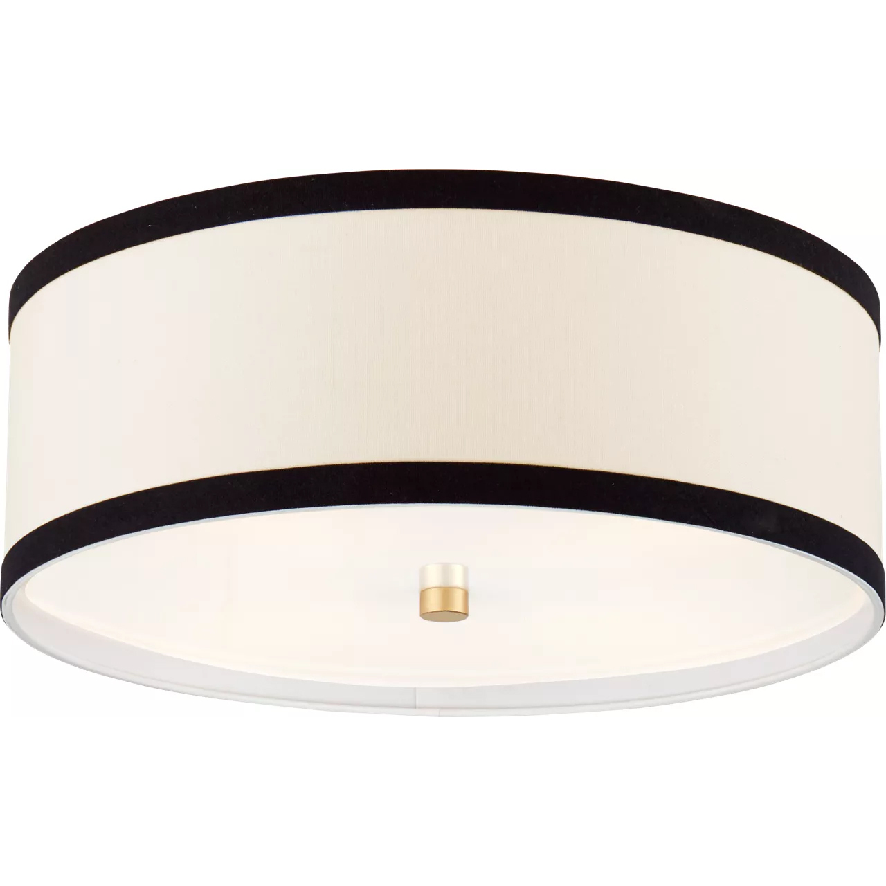kate spade new york Walker 4 Light 18 inch Gild Flush Mount Ceiling Light in Cream Linen with Black Linen Trim, Medium