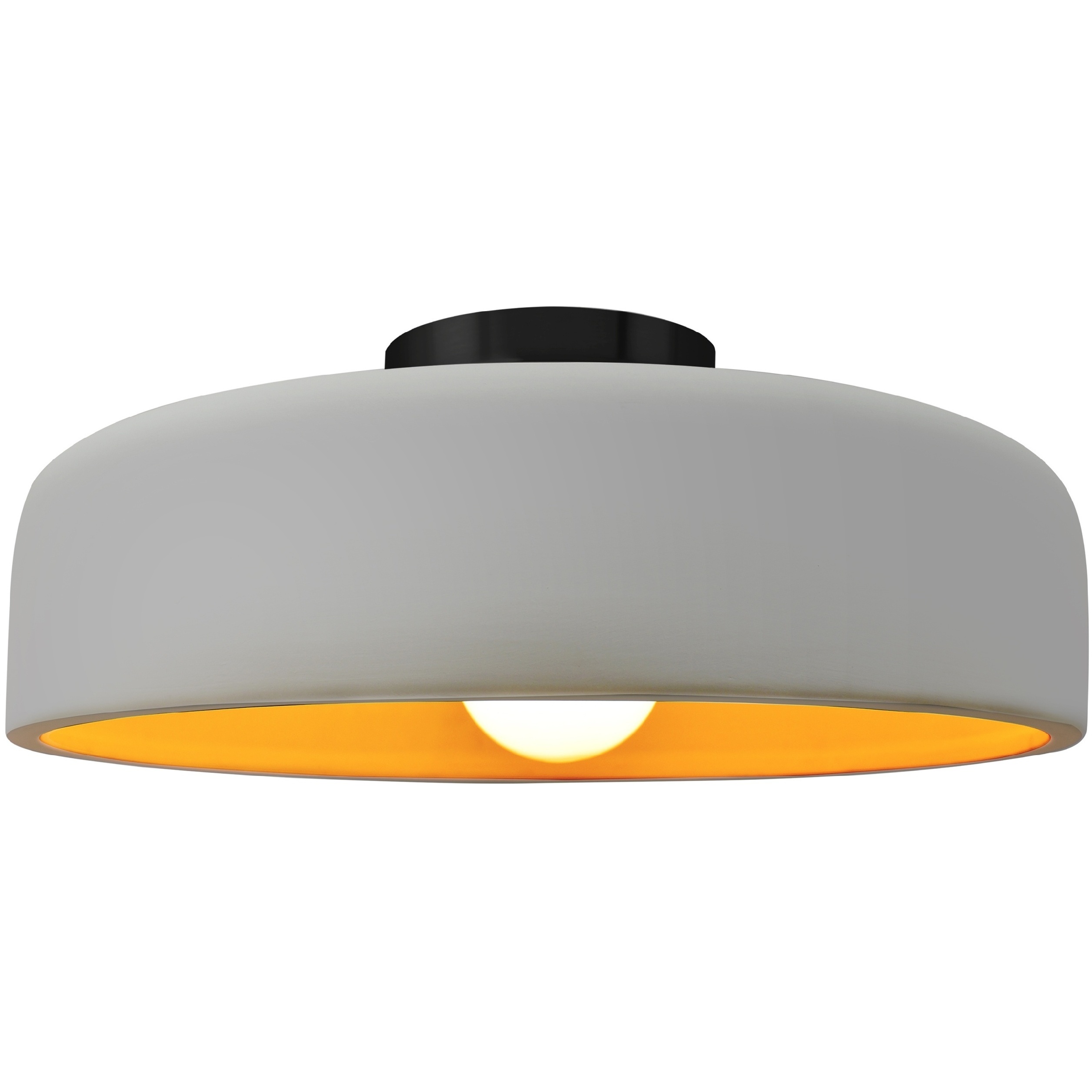 Radiance Collection - Spire 1 Light 13 inch Matte White and Champagne Gold and Matte Black Semi-Flush Ceiling Light in Replaceable Bulb, Matte White/Champagne Gold, 13W x 6H, Form+Finish+Function