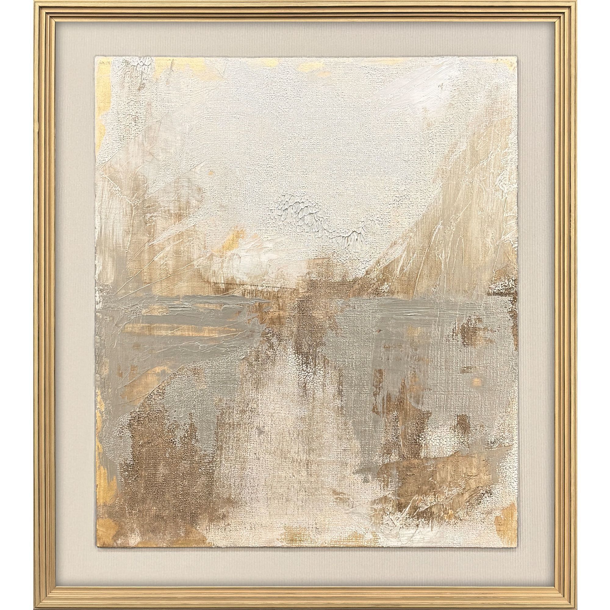 Goldenscape White and Metallic and Brown Framed Art, The Studio