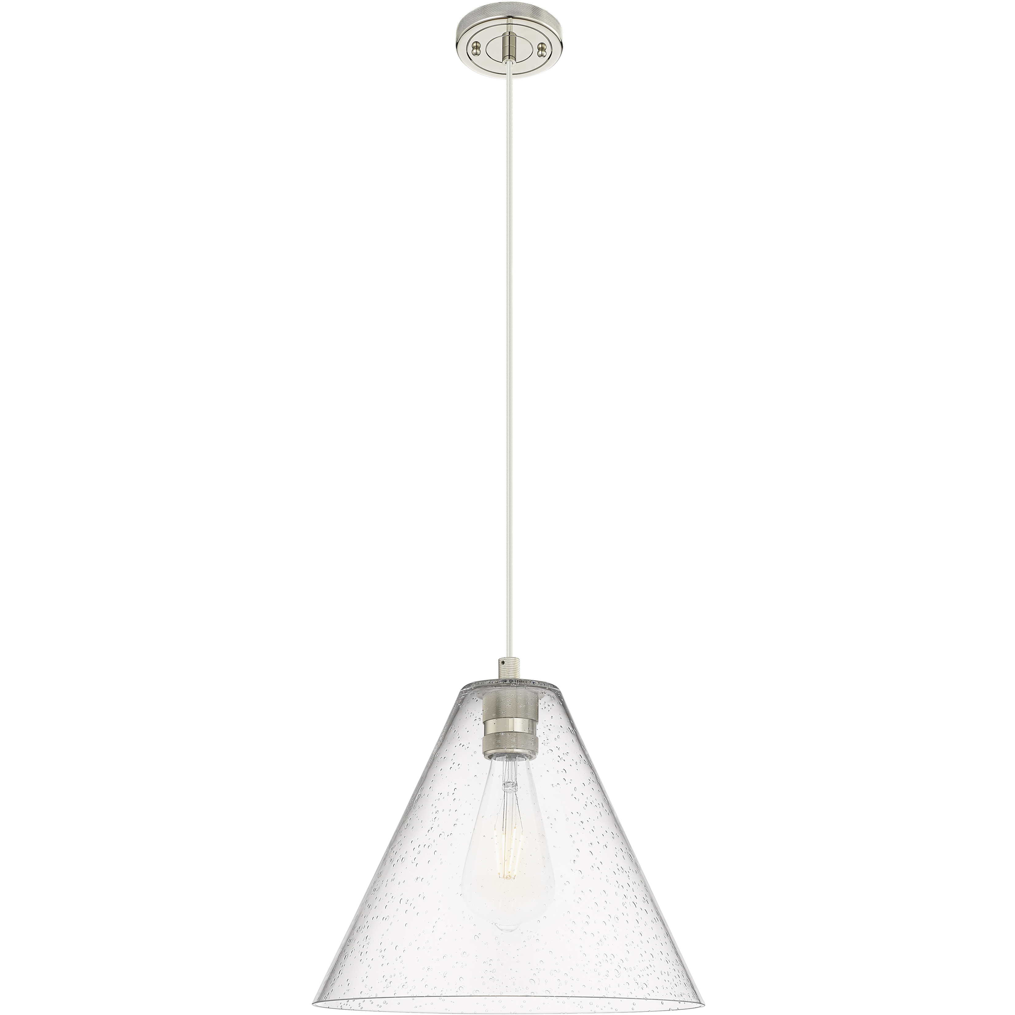 Crown Point 1 Light 12 inch Polished Nickel Pendant Ceiling Light in Seedy Glass