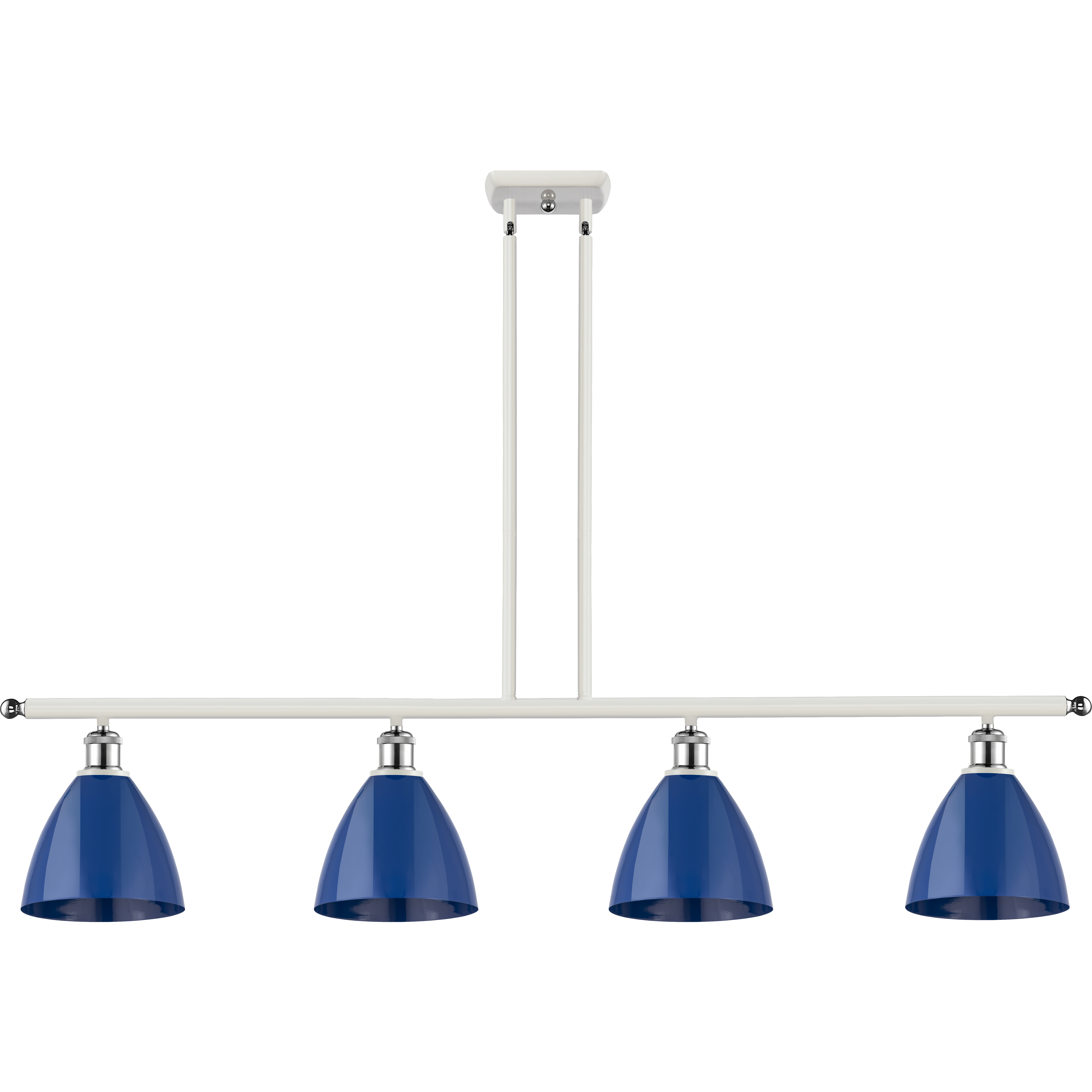 Ballston Plymouth Dome LED 48 inch White and Polished Chrome Island Light Ceiling Light in Matte Blue