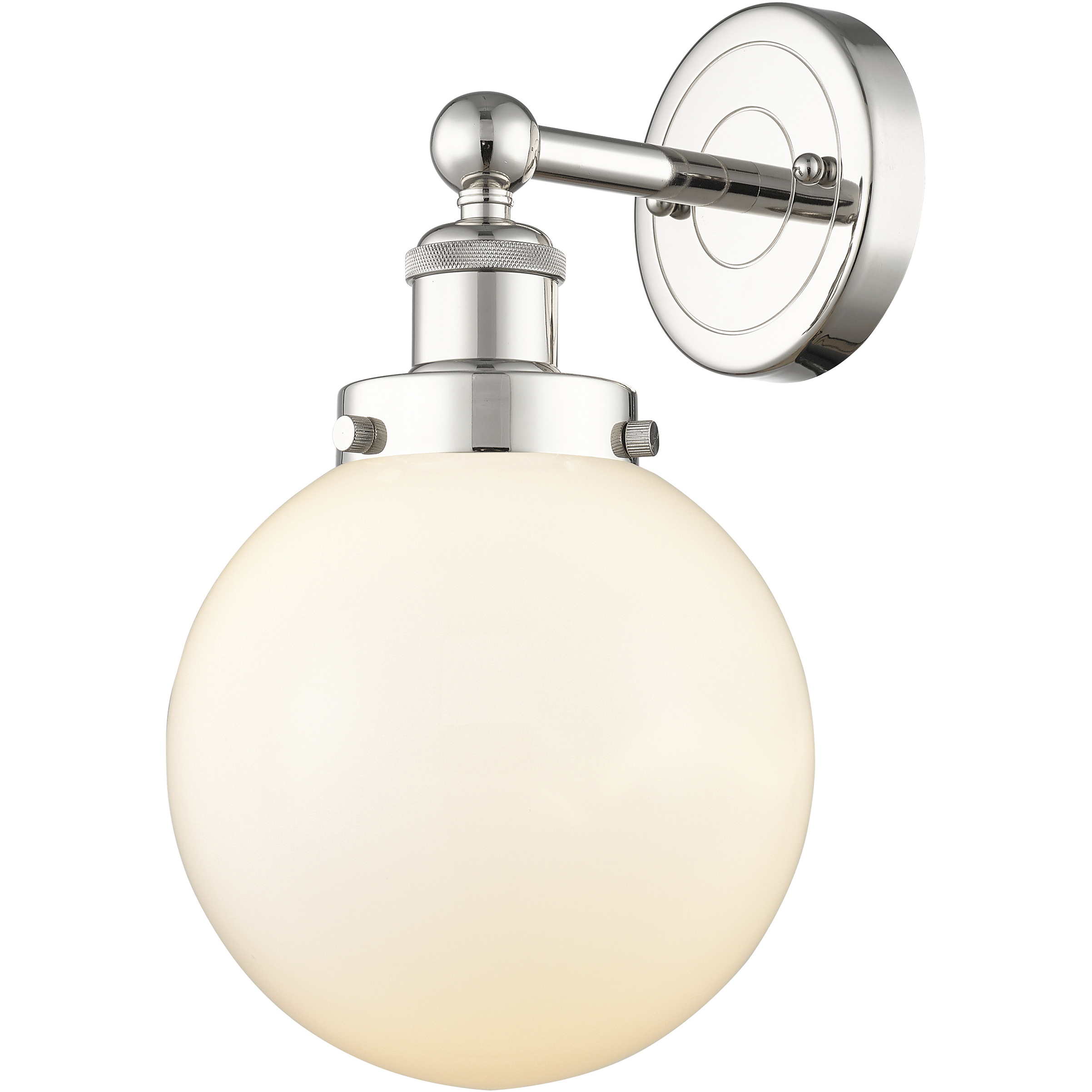 Beacon 1 Light 6.5 inch Polished Nickel Sconce Wall Light in Matte White Glass, Large