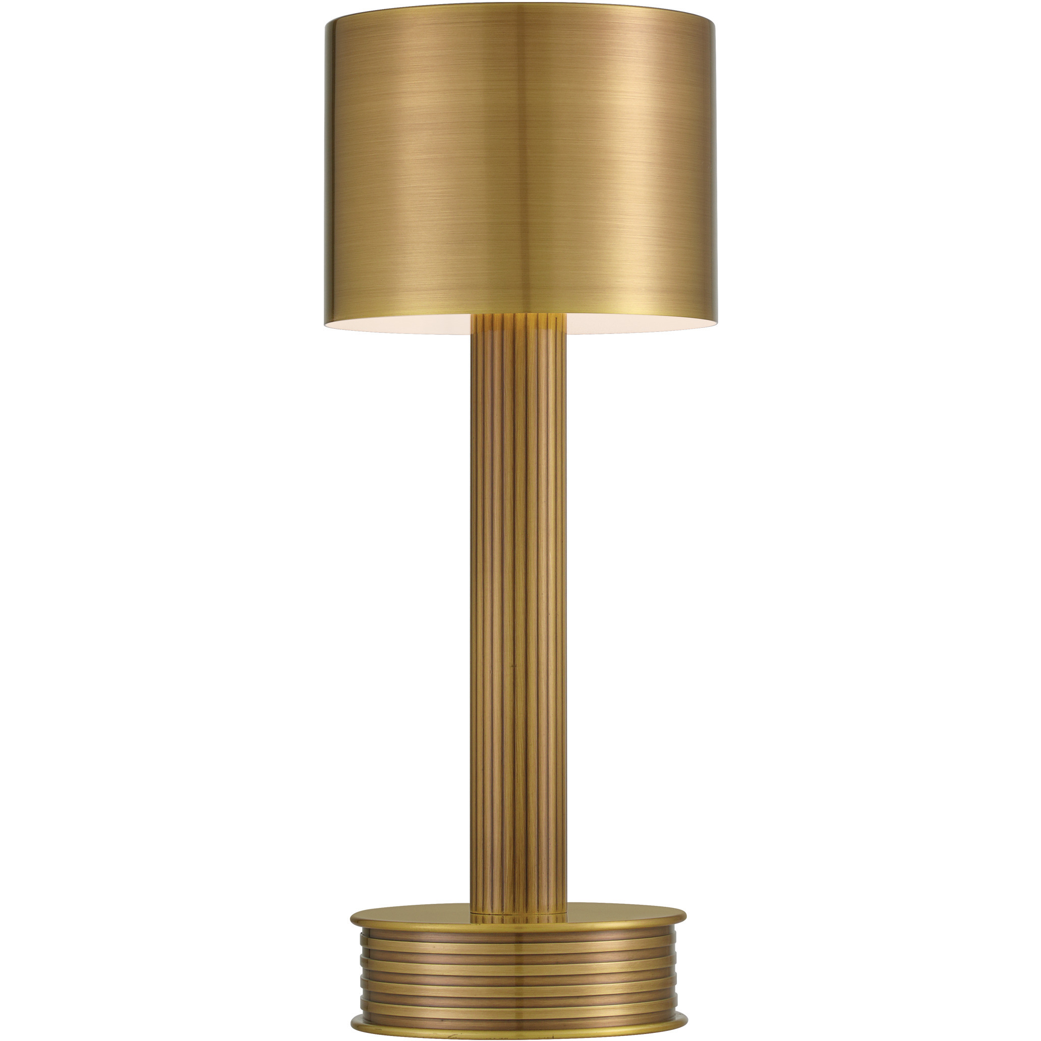Traverse 13 inch 2 watt Polished Antique Brass Cordless Table Lamp Portable Light