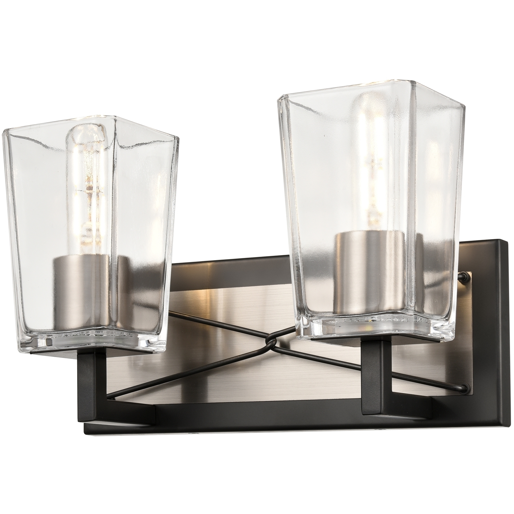 Riverdale 2 Light 13.25 inch Satin Nickel and Graphite Bath Vanity Wall Light