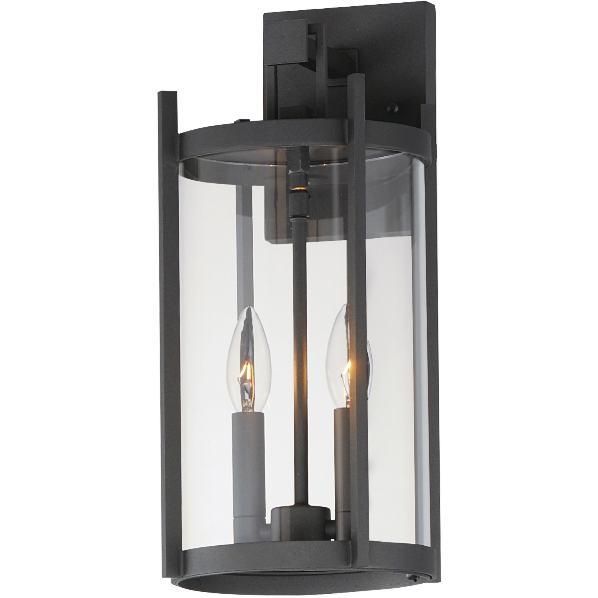 Belfry 2 Light 16 inch Black Outdoor Wall Mount in Clear