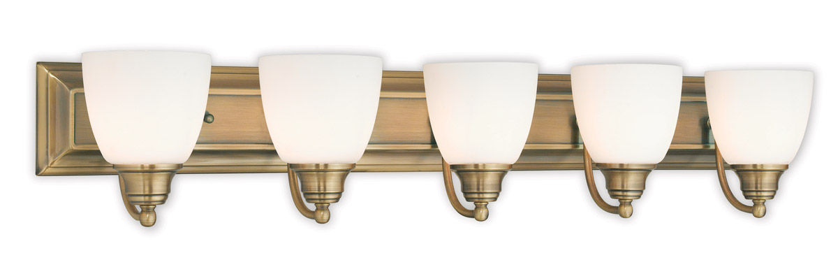 Springfield 5 Light 36 inch Antique Brass Bath Vanity Wall Light