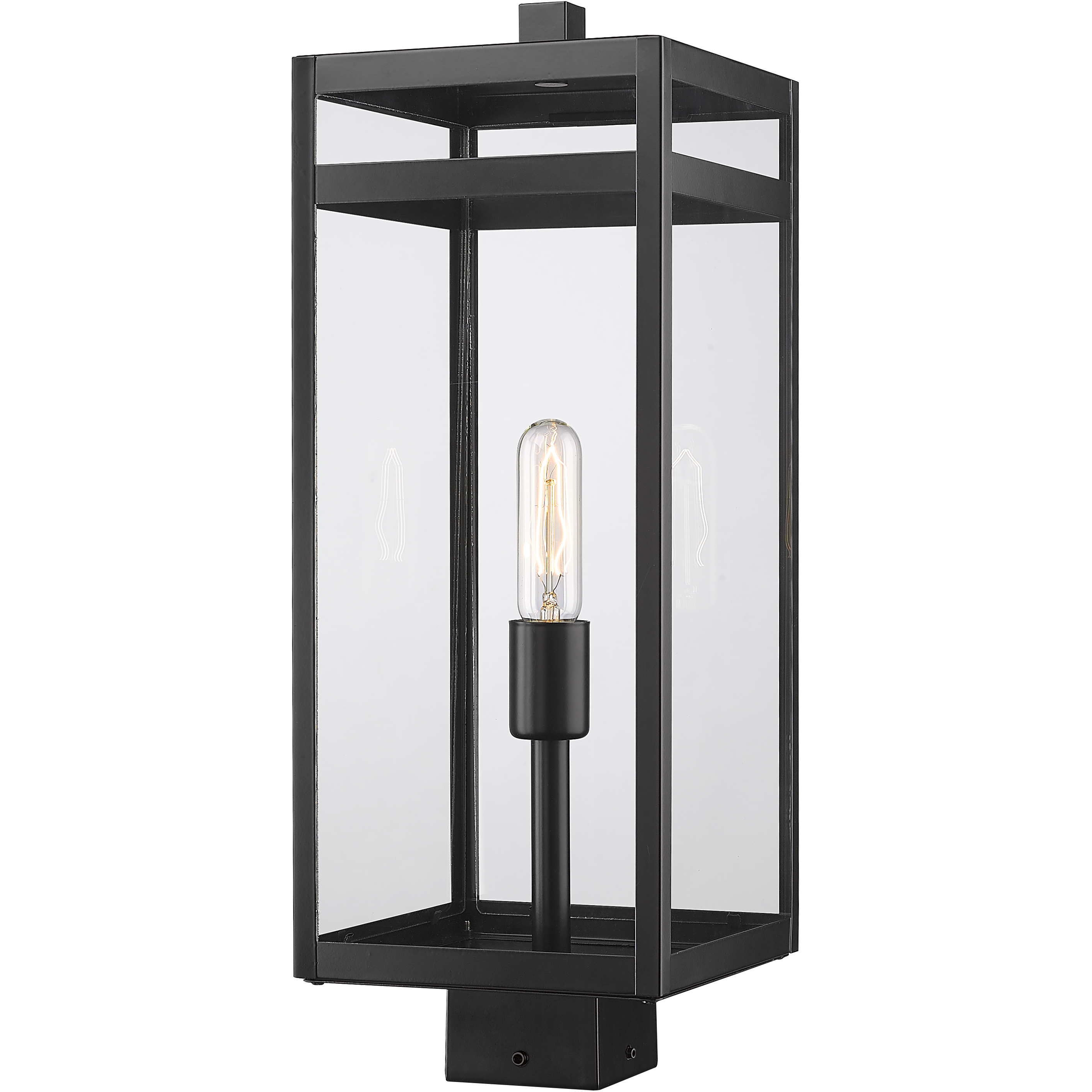 Nuri 1 Light 21 inch Black Outdoor Post Mount Fixture
