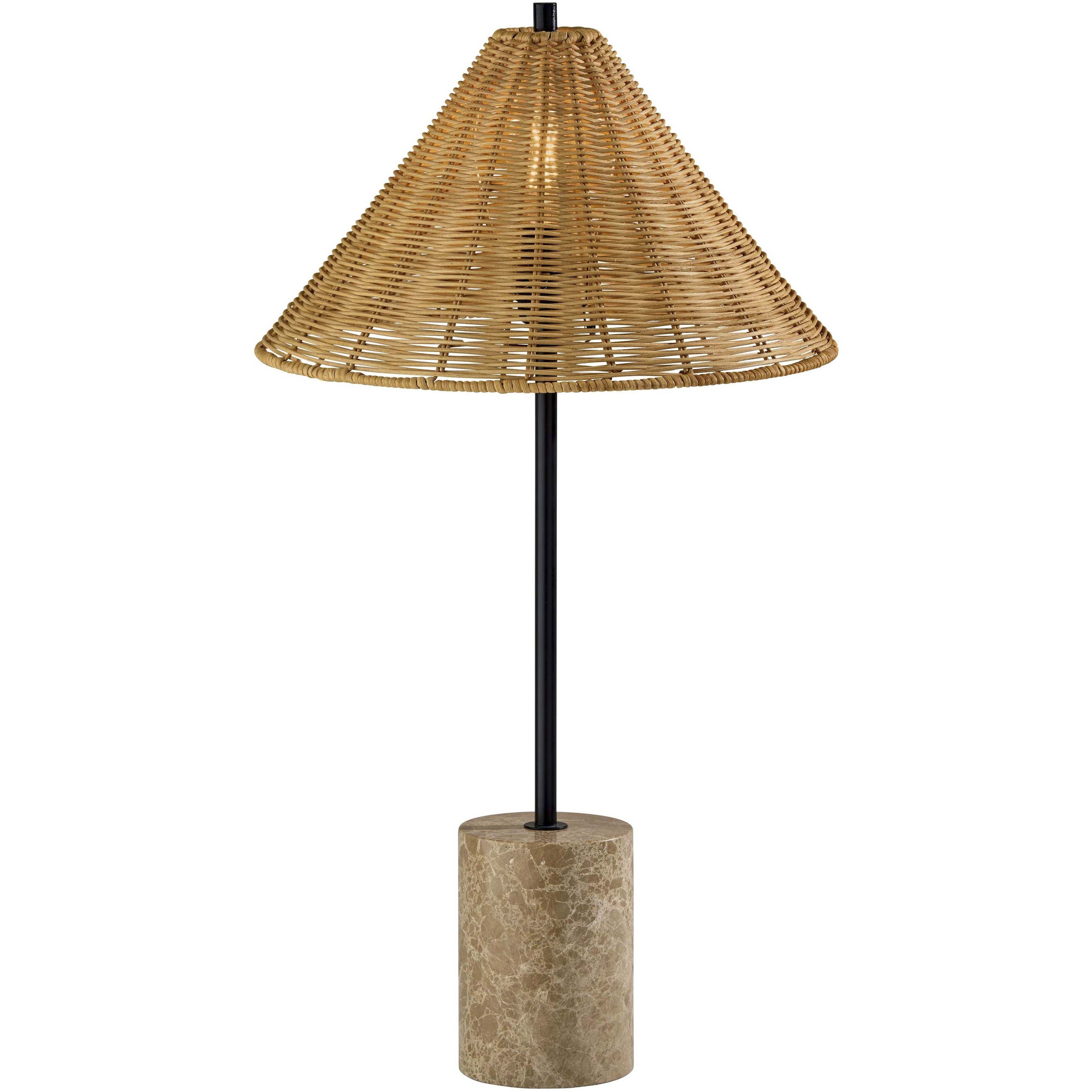 Rayne 27 inch 40 watt Brown Marble and Black Table Lamp Portable Light