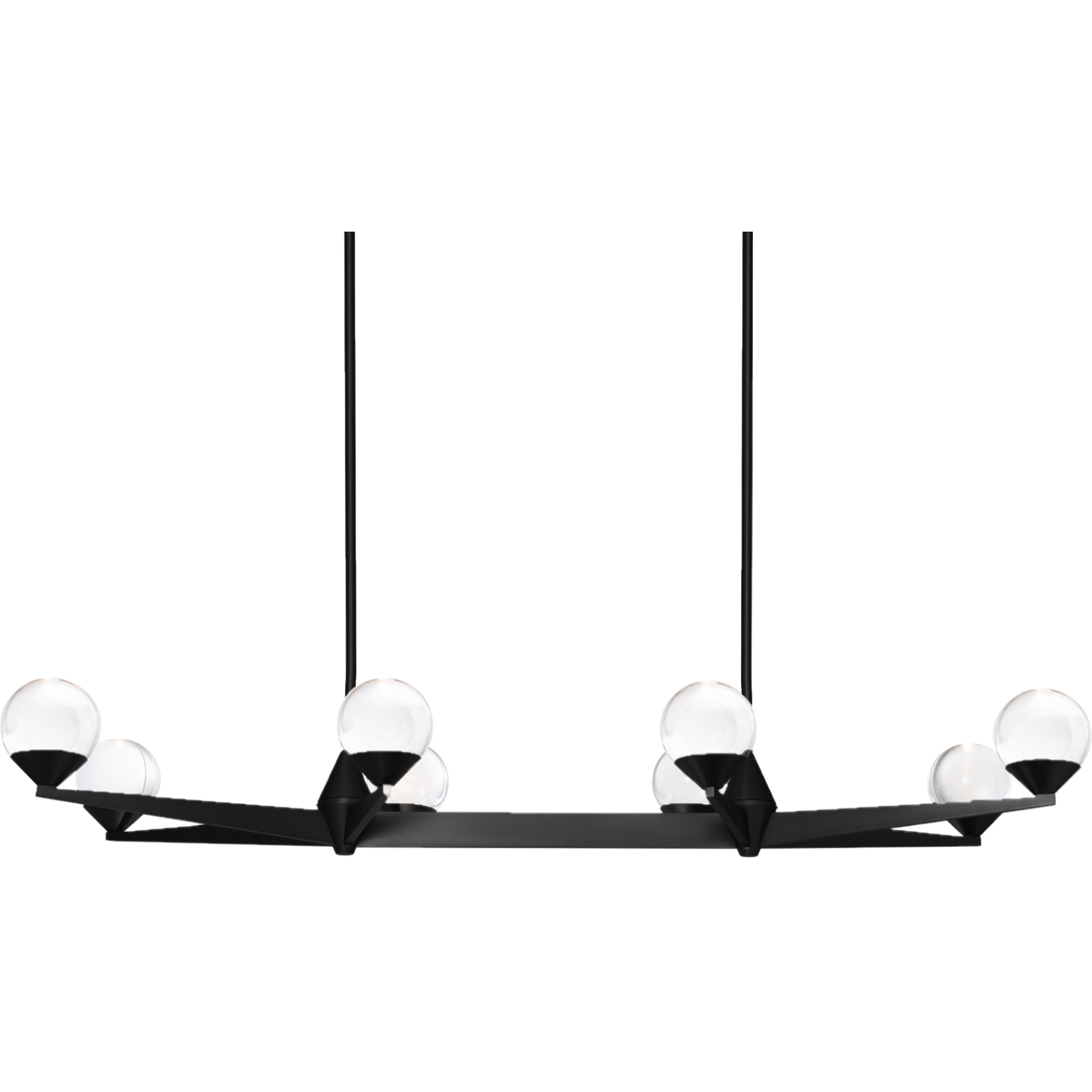Double Bubble 8 Light 43.88 inch Black Linear Chandelier Ceiling Light