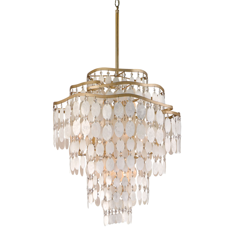 Dolce 12 Light 25 inch Champagne Leaf Pendant Ceiling Light in 9
