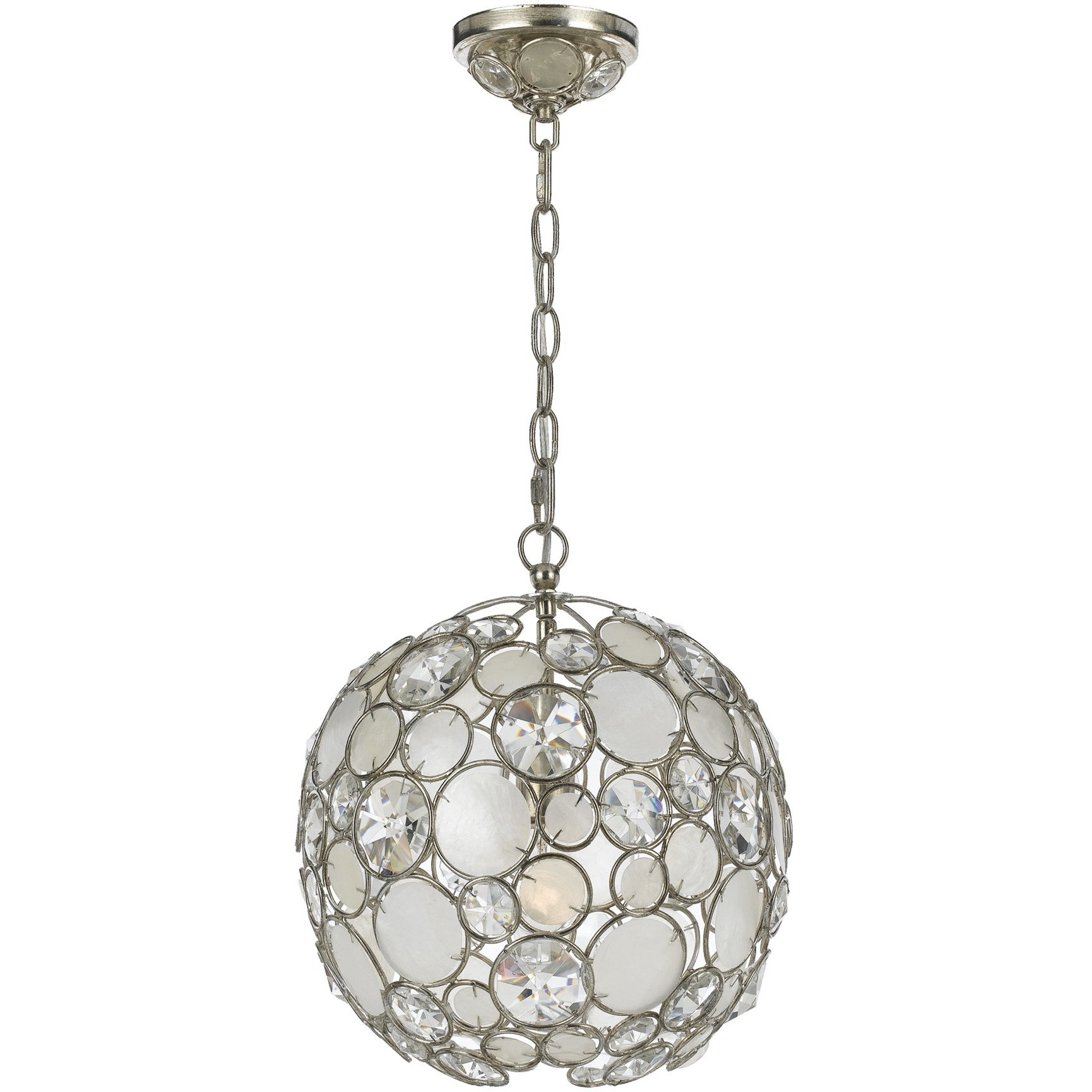 Palla 1 Light 13 inch Antique Silver Chandelier Ceiling Light
