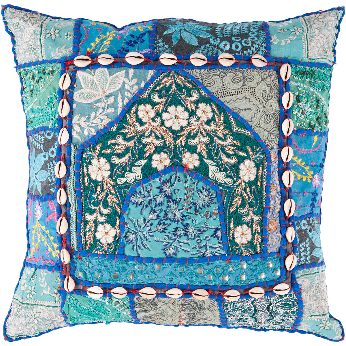 Karma 18 inch Sky Blue and Dark Green Pillow Kit