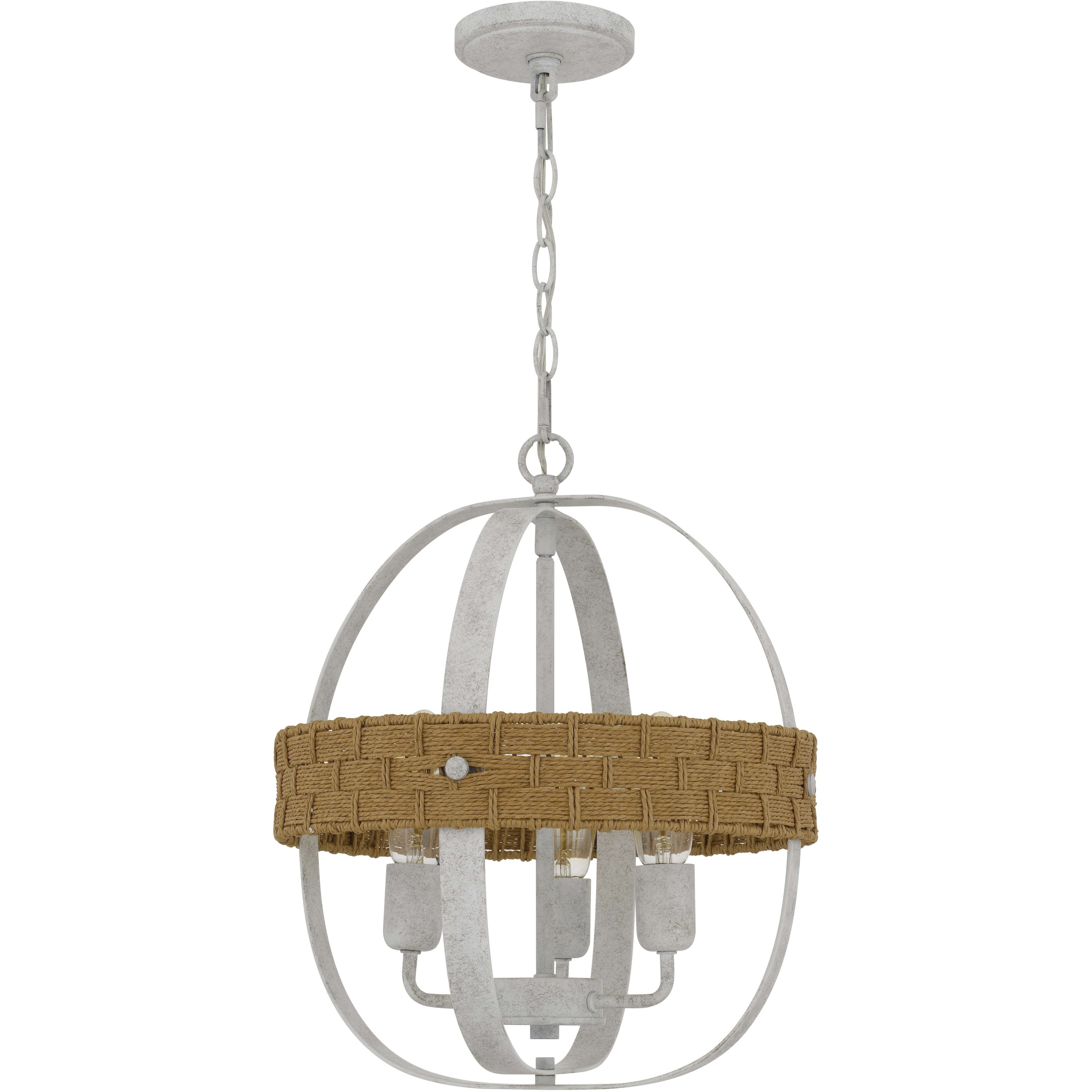 Barton 3 Light 14.75 inch White Washed Chandelier Ceiling Light