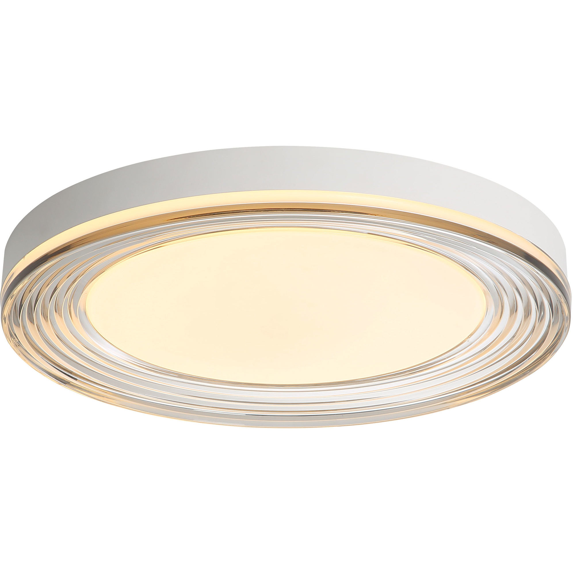Ondulada LED 19.75 inch Sand White Flush Mount Ceiling Light in Smoky Acrylic