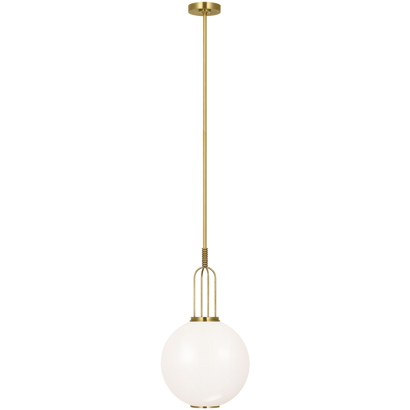 Marie Flanigan Meir LED 12.25 inch Soft Brass Pendant Ceiling Light in White Glass