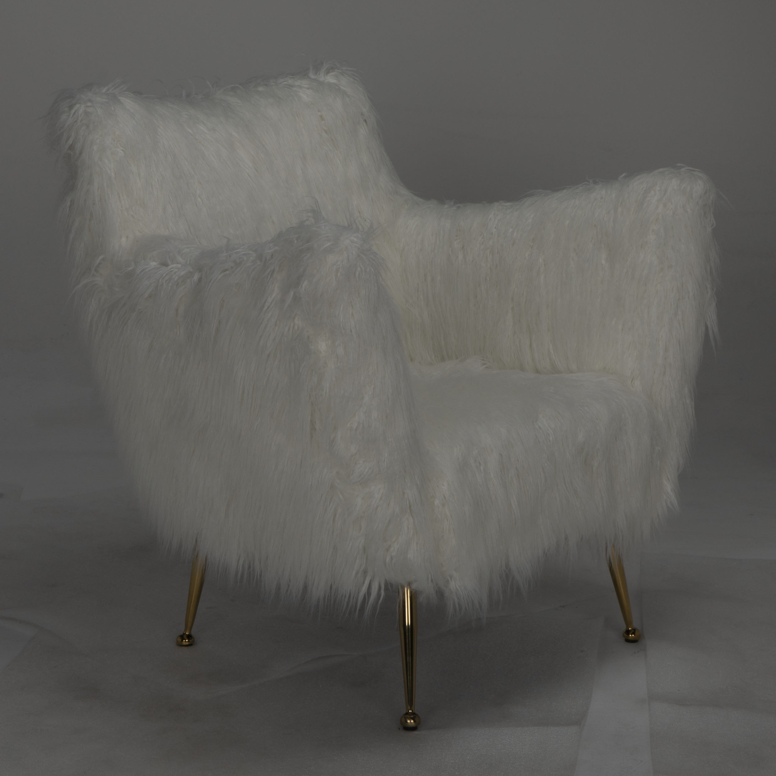 Rodney Bronze Powder Coat and White Fabric Occasional Chair