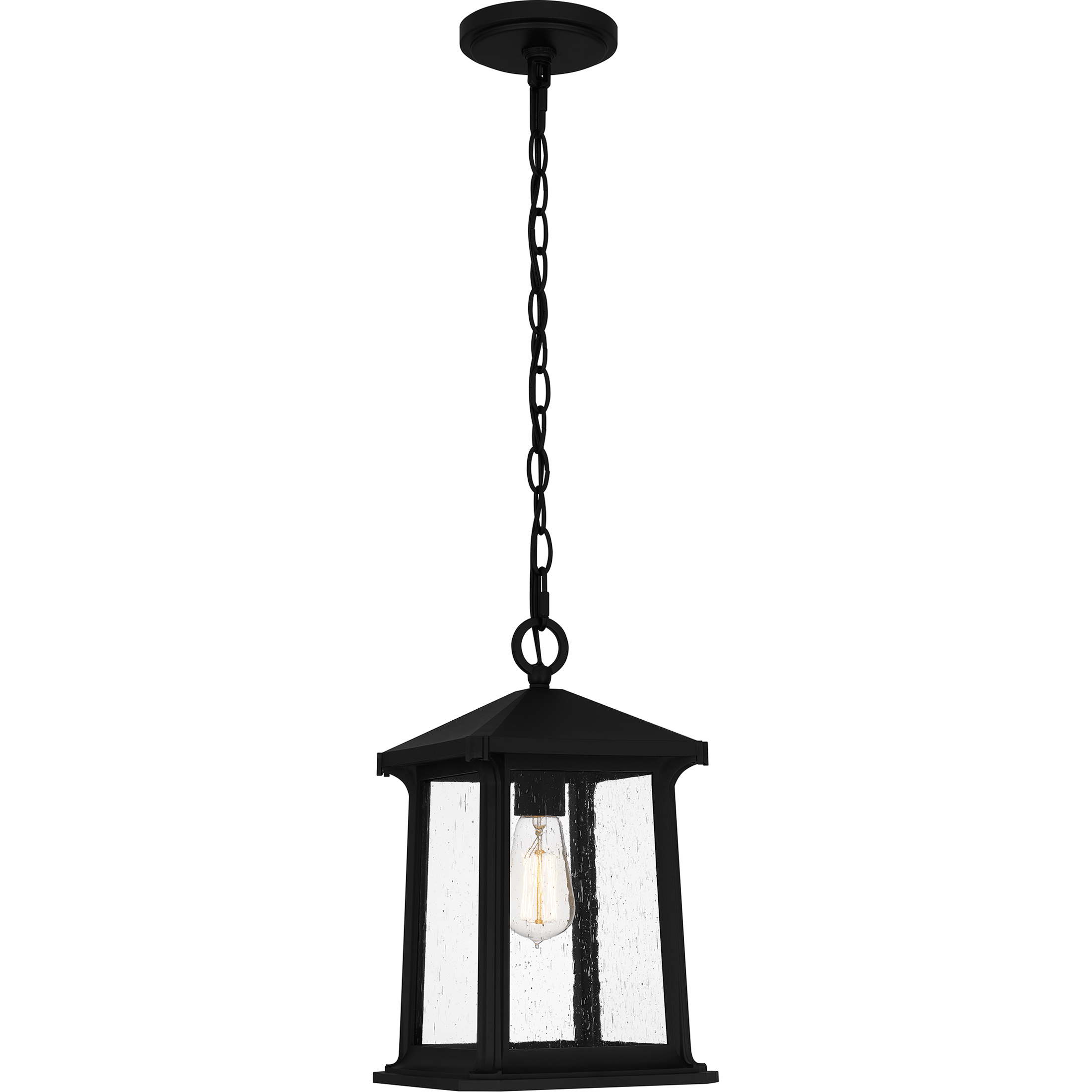 Satterfield 1 Light 8.5 inch Matte Black Outdoor Hanging Lantern