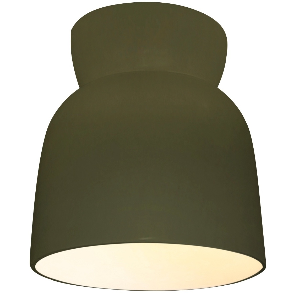 Radiance Collection - Hourglass LED 7.5 inch Matte Green Flush-Mount Ceiling Light in Dedicated LED, Form+Finish+Function