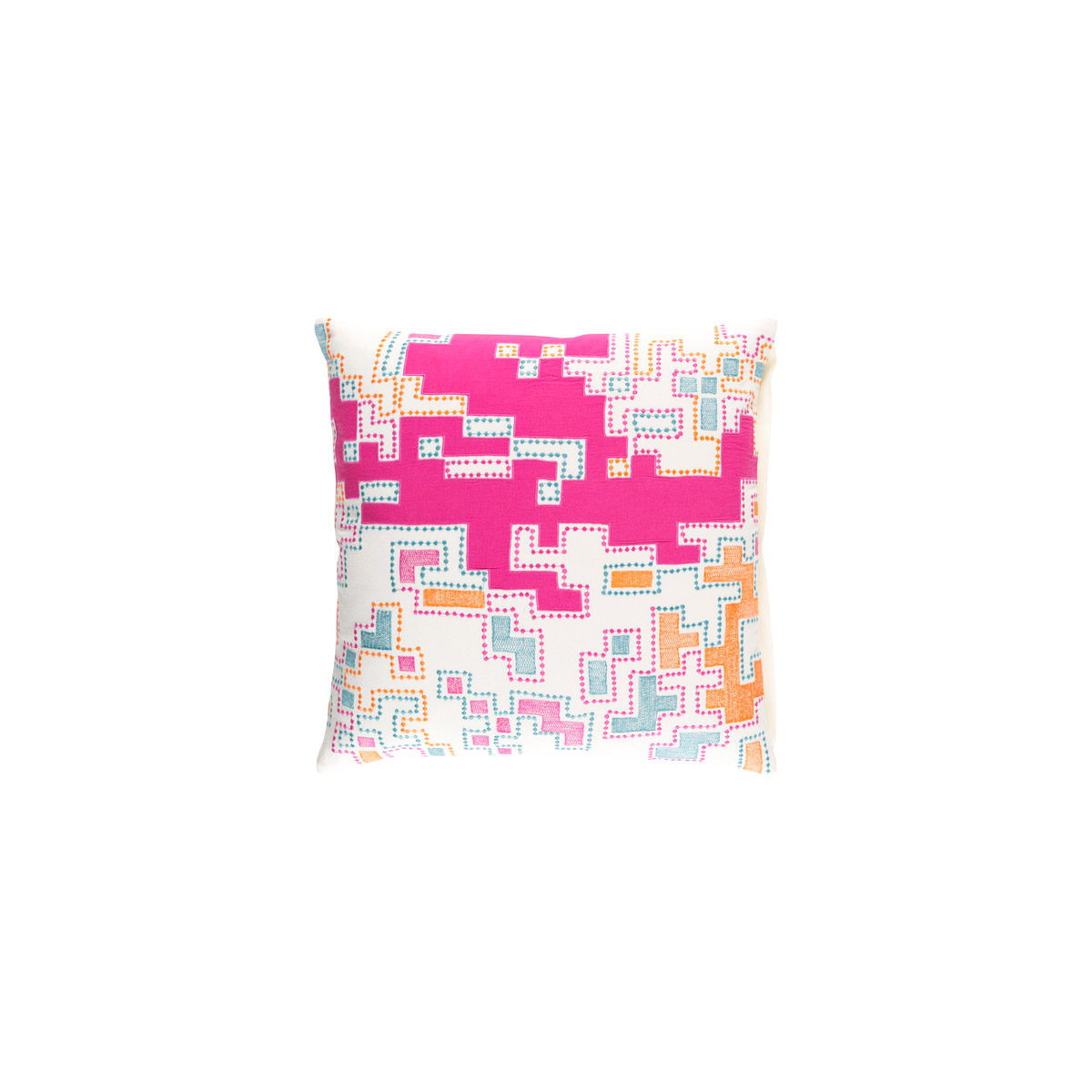 Macro 20 X 20 inch Bright Purple and Bright Orange Throw Pillow