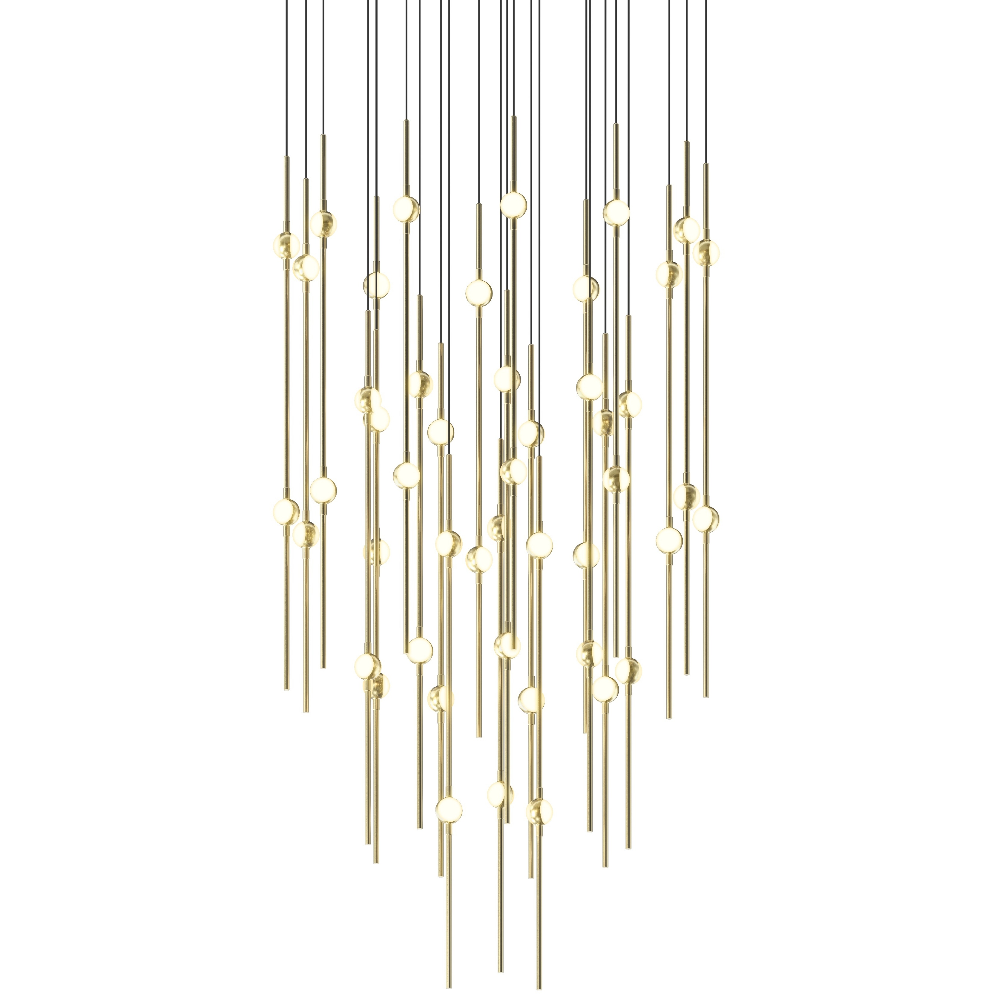 Constellation Aries LED 24.75 inch Satin Brass Pendant Ceiling Light in 3000K, White Optical Acrylic, 10 FT. Cord