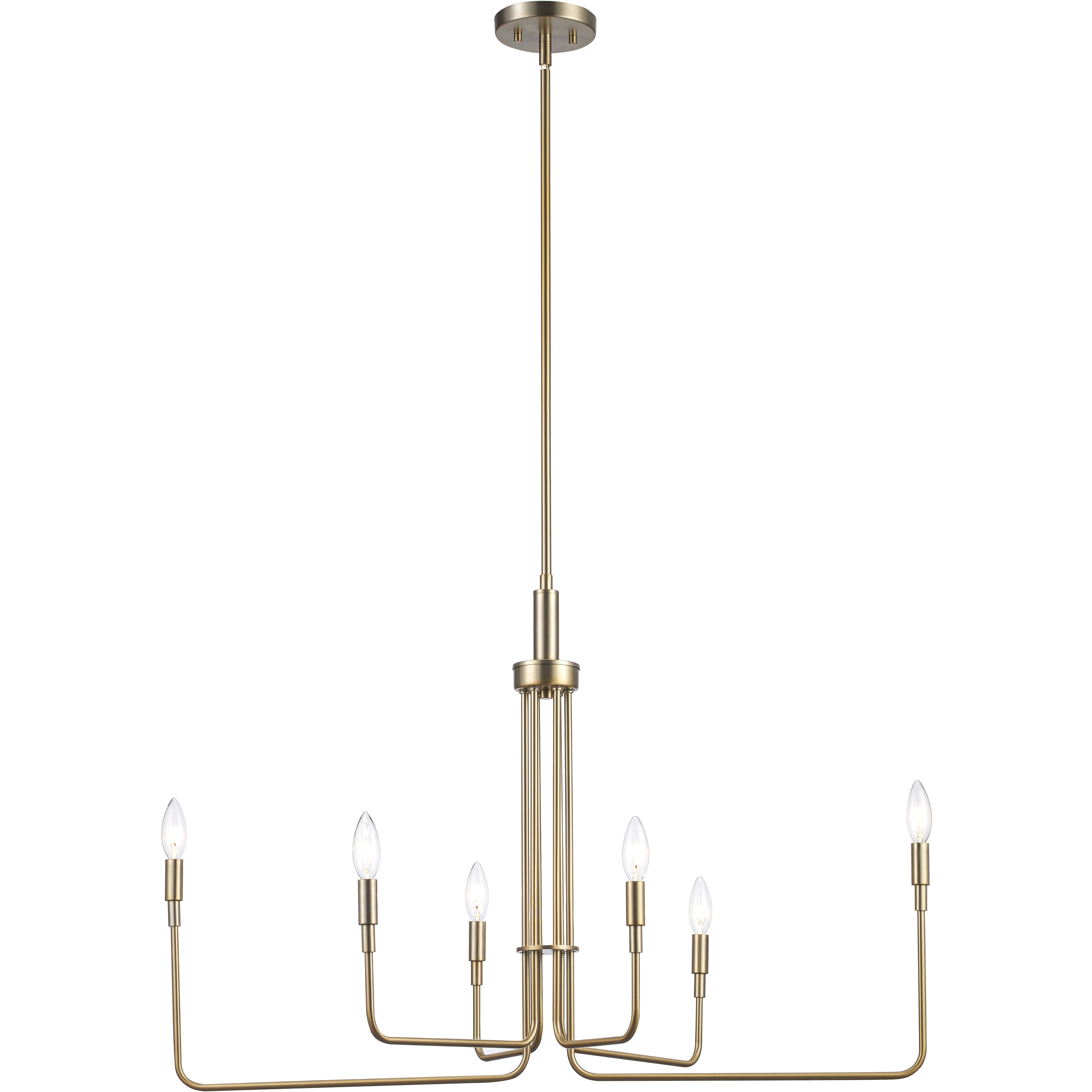 Charlotte 6 Light 36 inch Antique Gold Chandelier Ceiling Light