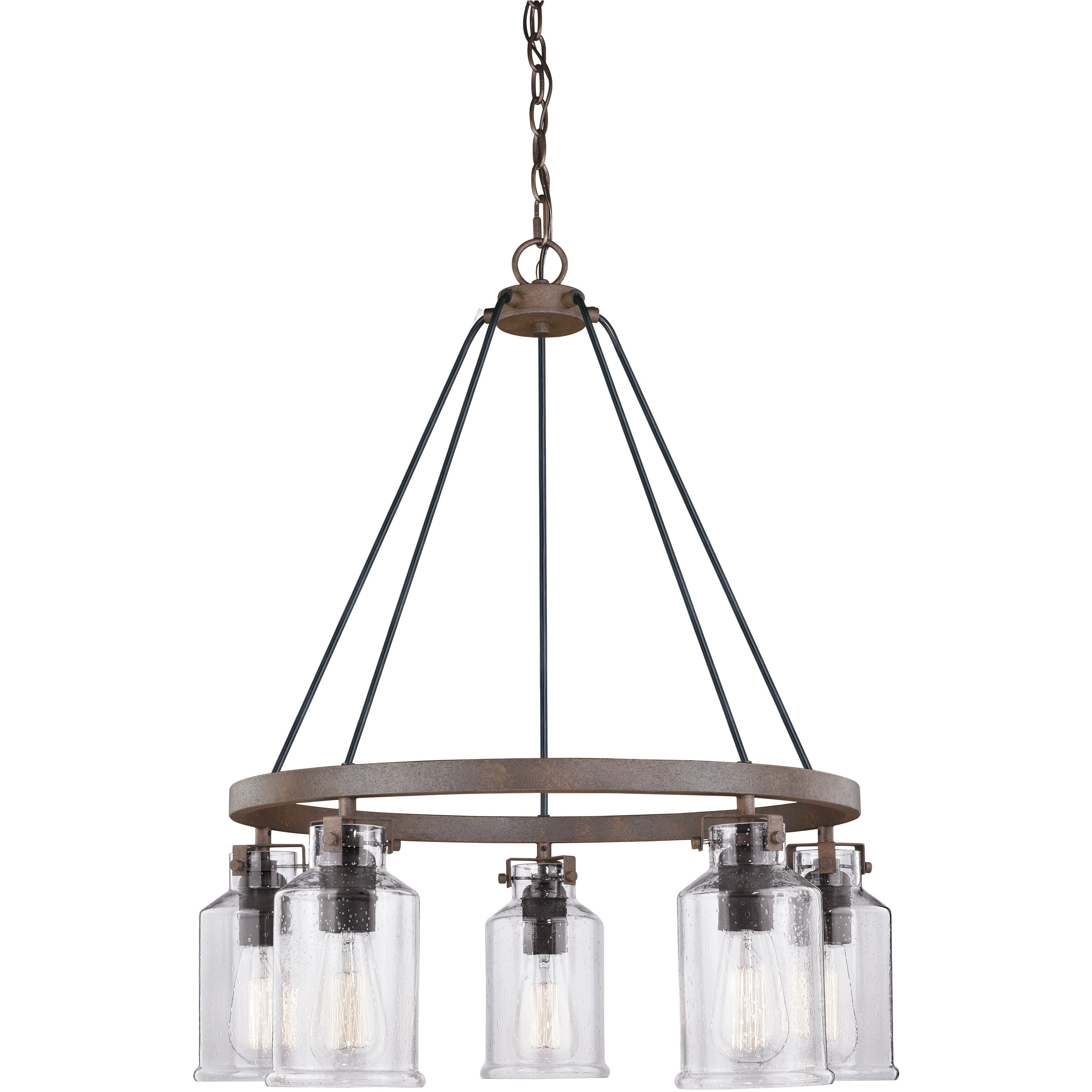 Milone LED 26 inch Textured Rustic Bronze Chandelier Ceiling Light