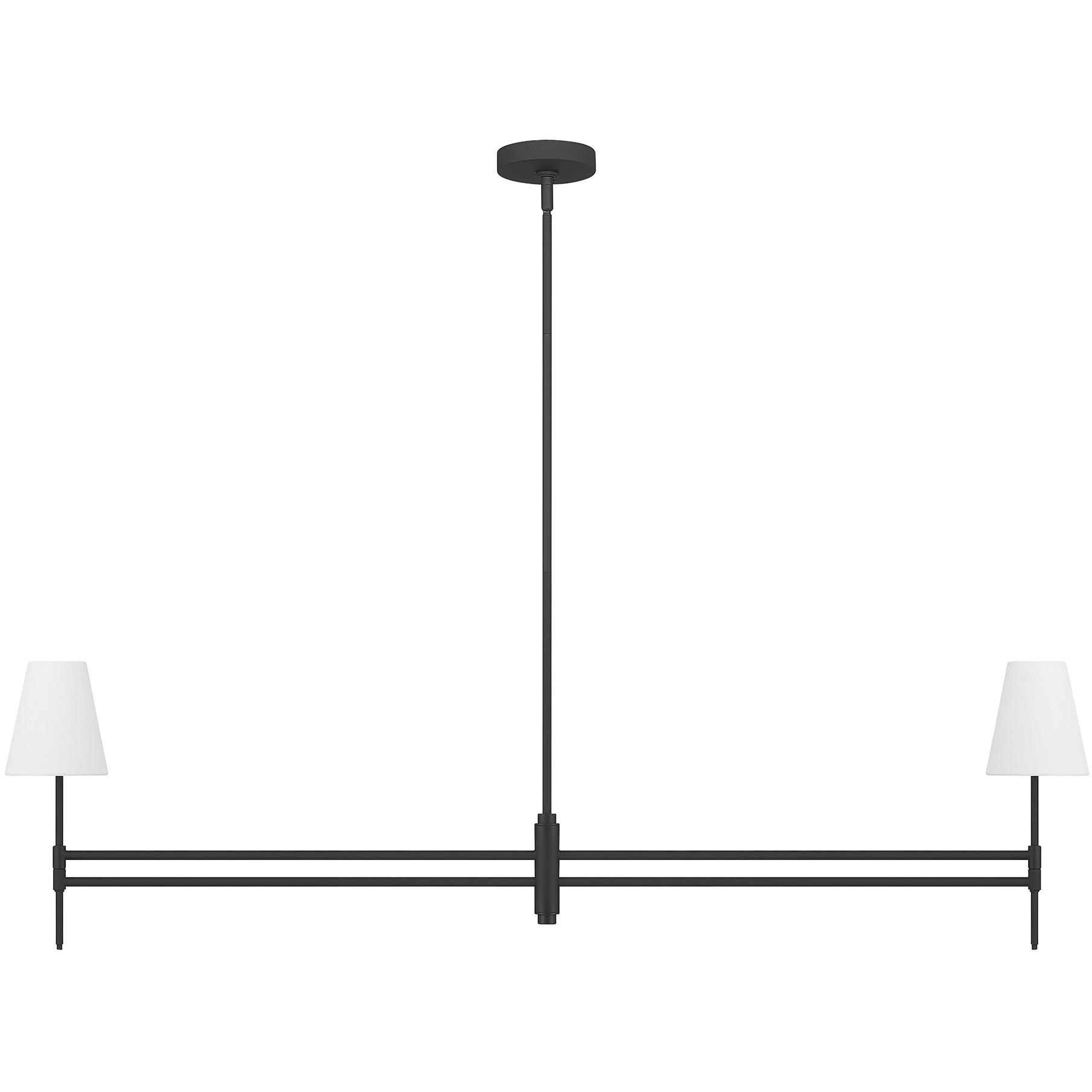 Camelia Stem 2 Light 53 inch Matte Black Linear Chandelier Ceiling Light, Large