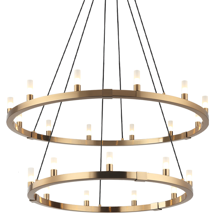 Cascadian 21 Light 39.38 inch Aged Gold Brass Chandelier Ceiling Light