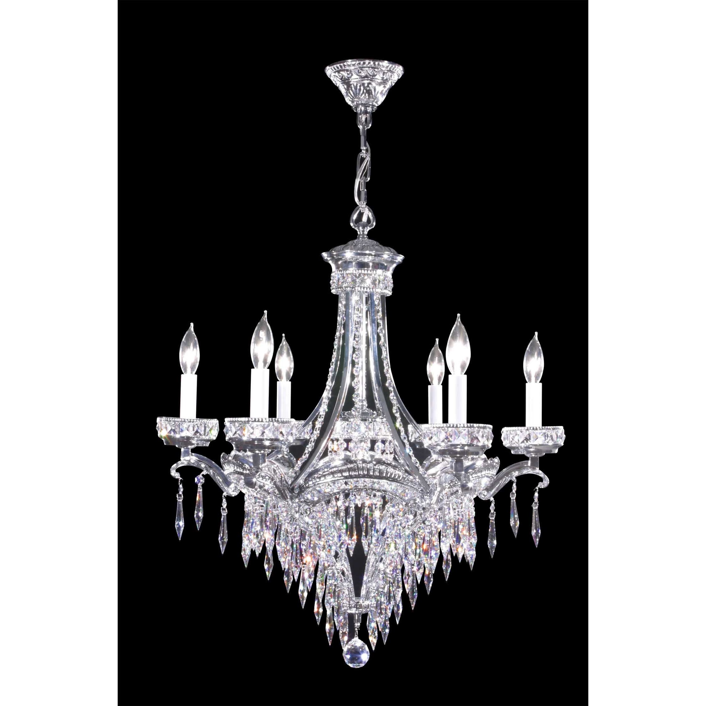 Dynasty Cast Brass 6 Light 25 inch Pewter Chandelier Ceiling Light