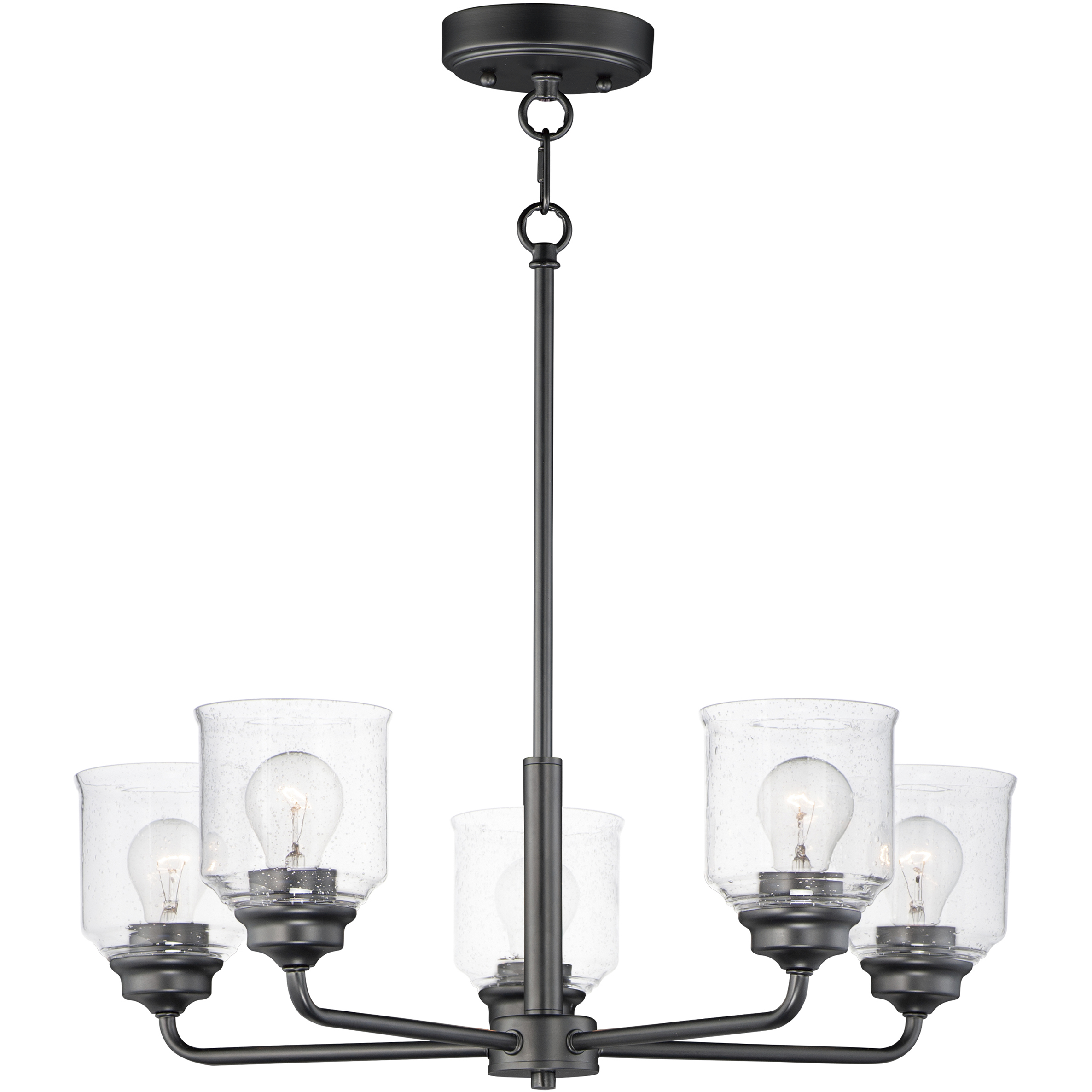 Acadia 5 Light 26 inch Black Single-Tier Chandelier Ceiling Light