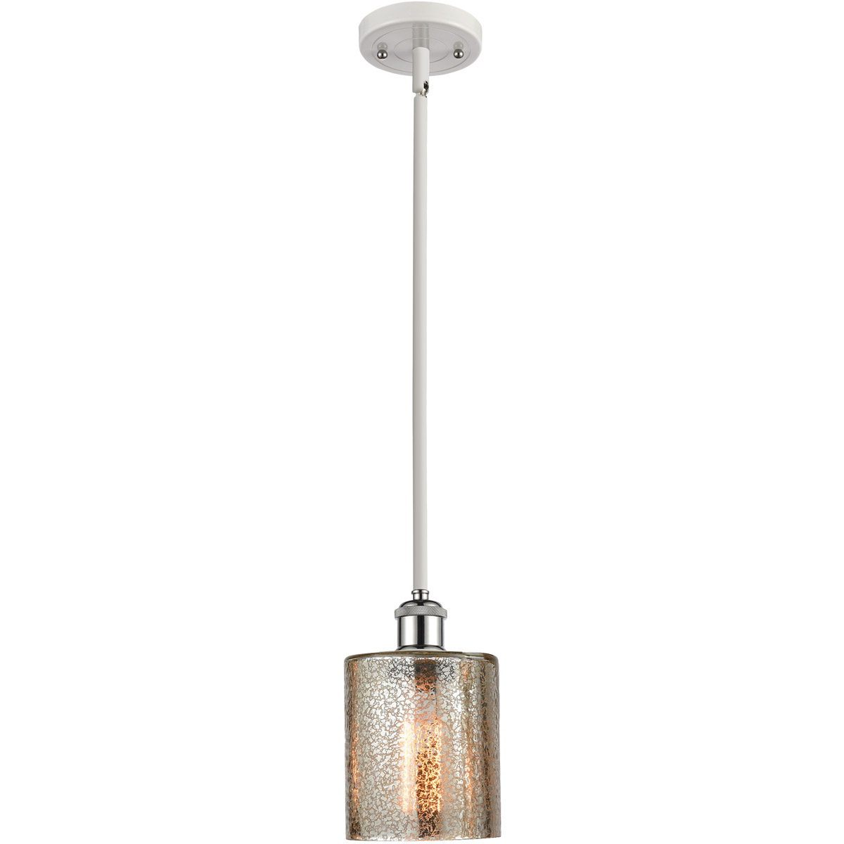 Ballston Cobbleskill LED 5 inch White and Polished Chrome Pendant Ceiling Light in Mercury Glass, Ballston