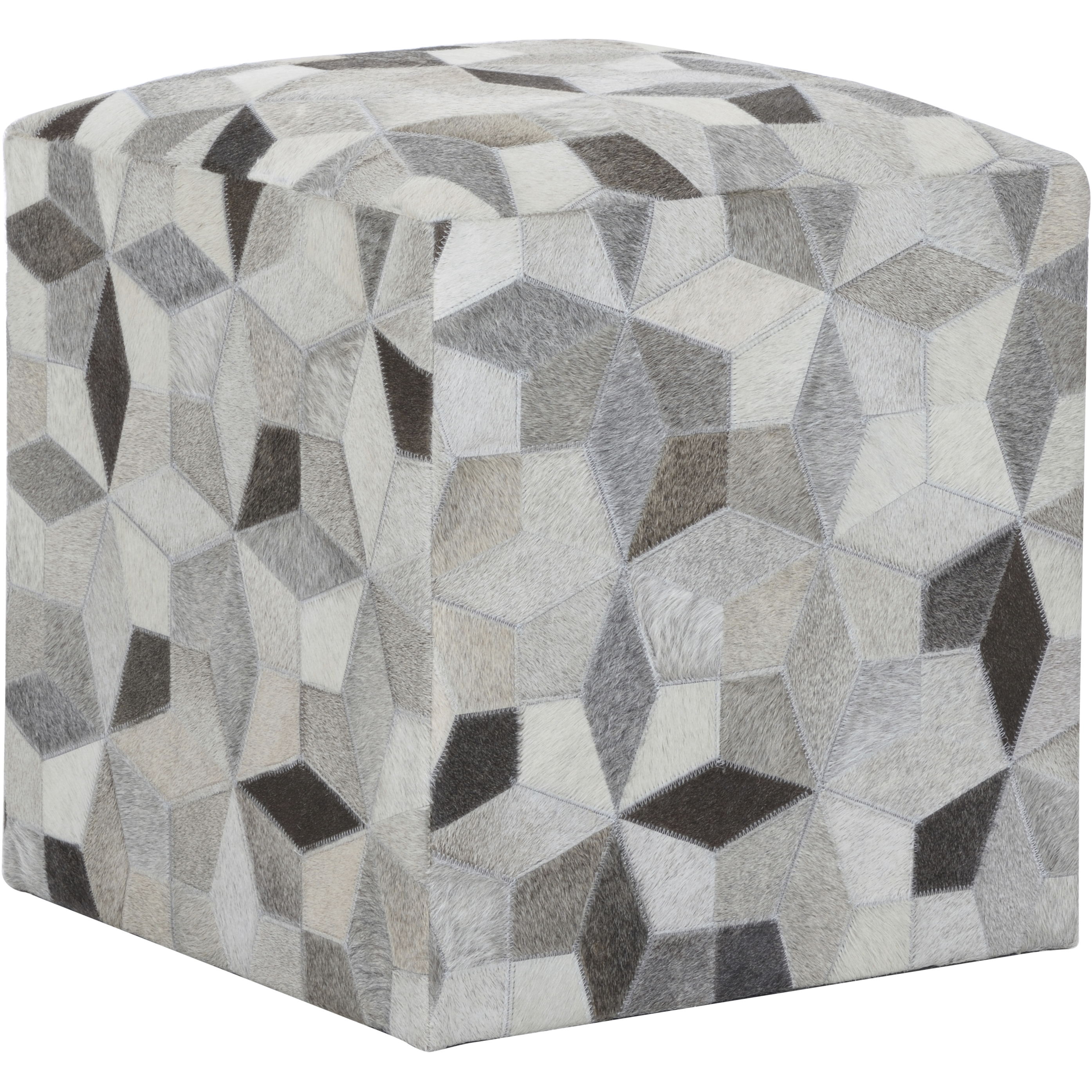 Shine Bright Like A Diamond 20.5 inch Brown and Gray Pouf