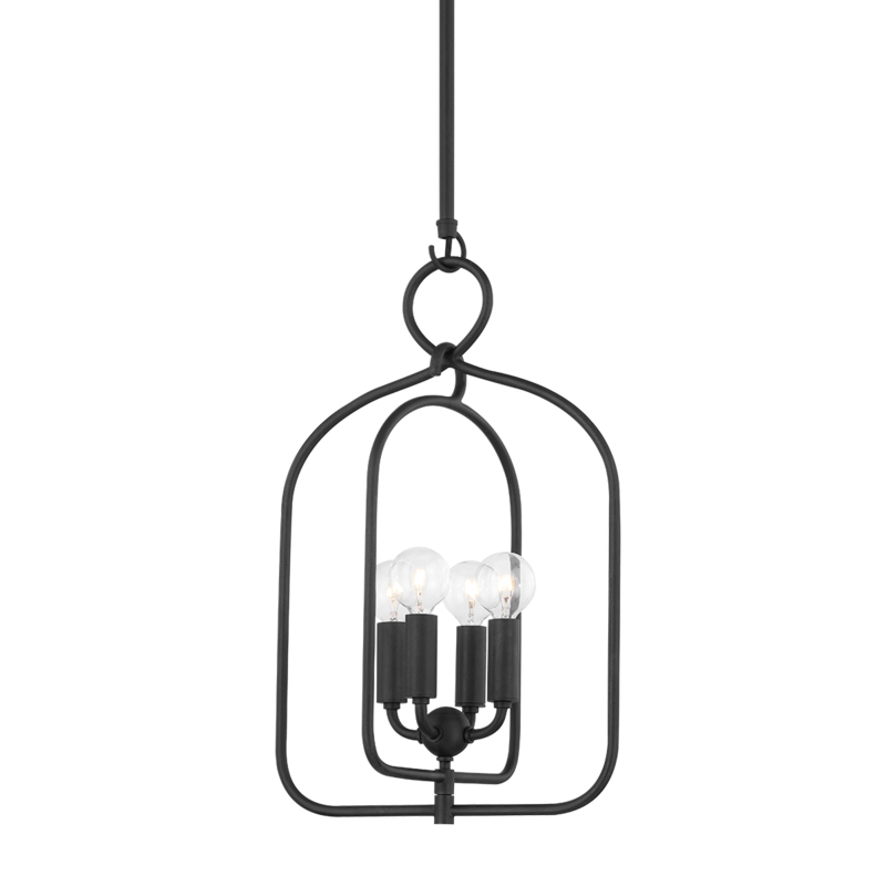 Mallory 4 Light 11.75 inch Aged Iron Pendant Ceiling Light, Small