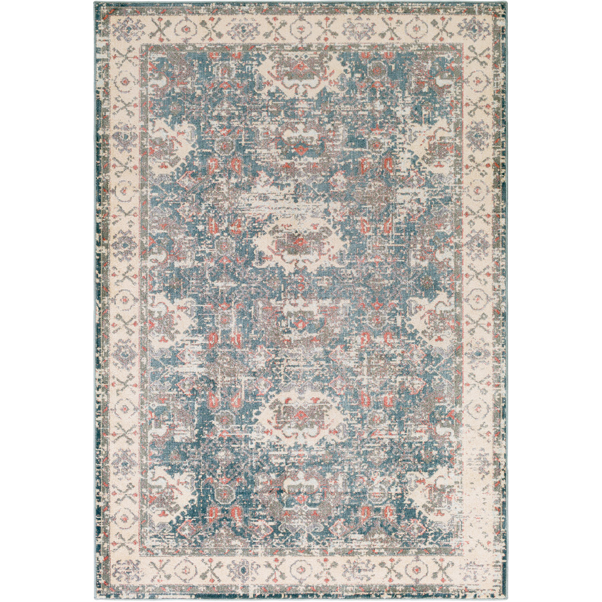 Serene 35 X 22 inch Neutral and Brown Area Rug, Polyester and Polypropylene