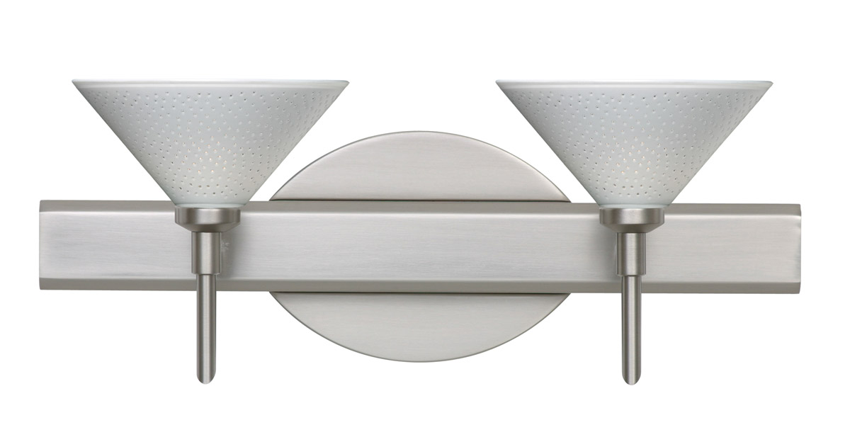 Kona 2 Light 15 inch Satin Nickel Vanity Lighting Wall Light in Halogen