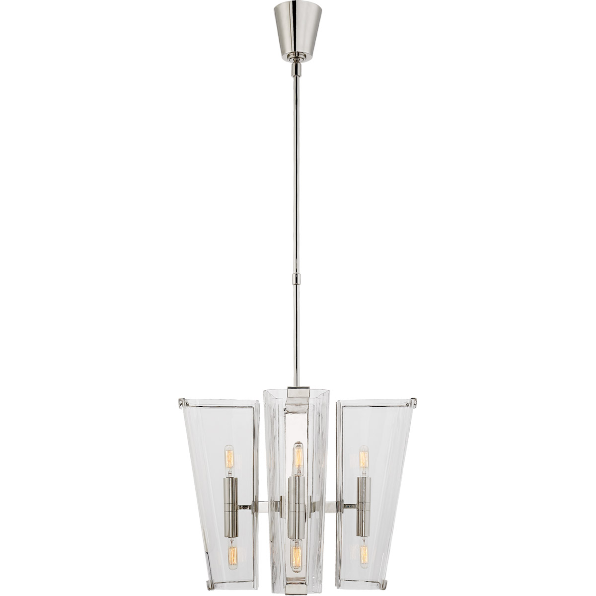 AERIN Alpine 8 Light 20.25 inch Polished Nickel Chandelier Ceiling Light in Clear Glass, Small