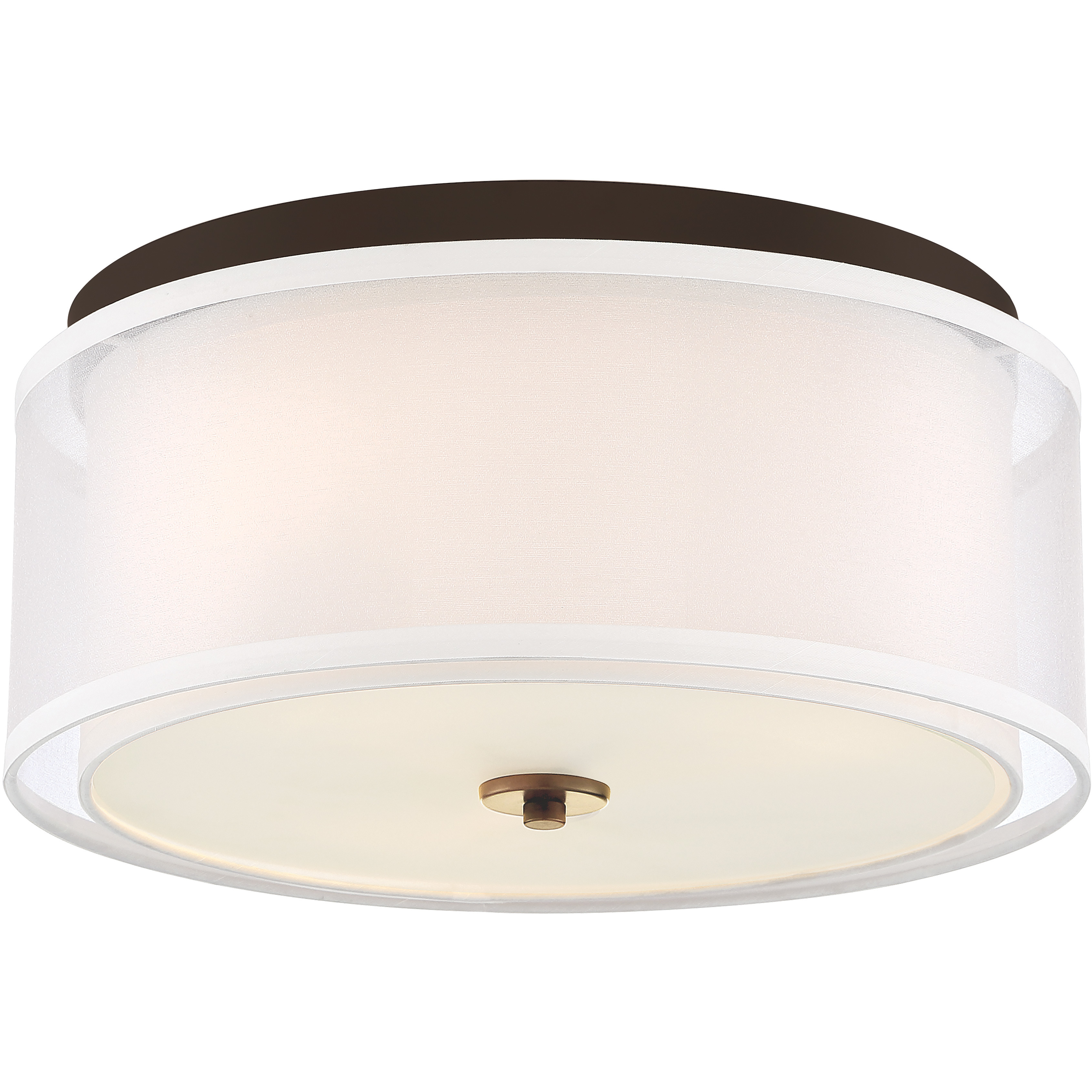 Studio 5 3 Light 16 inch Painted Bronze/Natural Brush Flush Mount Ceiling Light