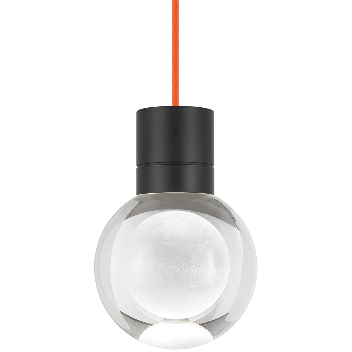 Sean Lavin Mina LED 5 inch Black Pendant Ceiling Light in Orange Cord, 11, LED 90 CRI 3000K, Integrated LED
