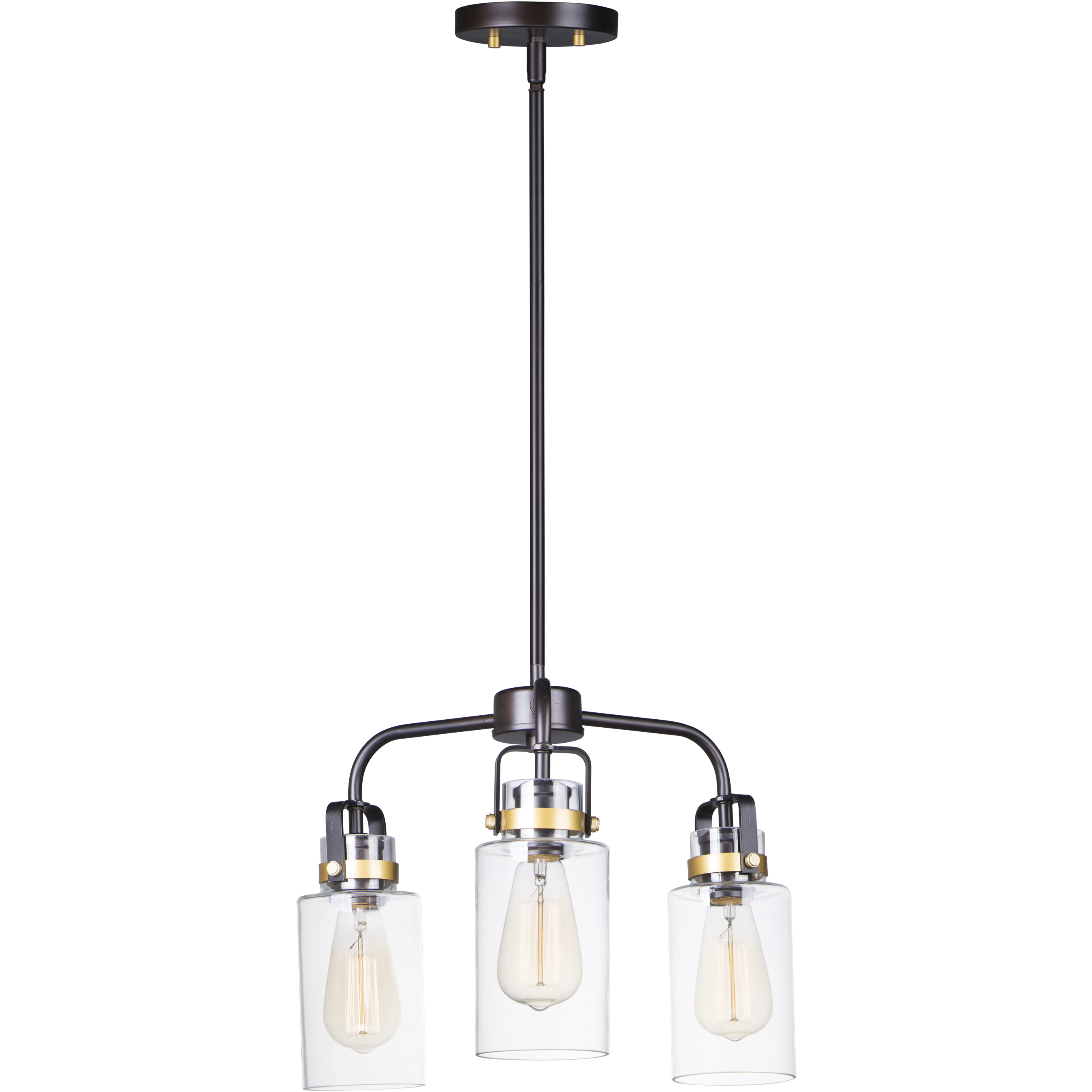 Magnolia 3 Light 17 inch Bronze and Gold Multi-Light Pendant Ceiling Light