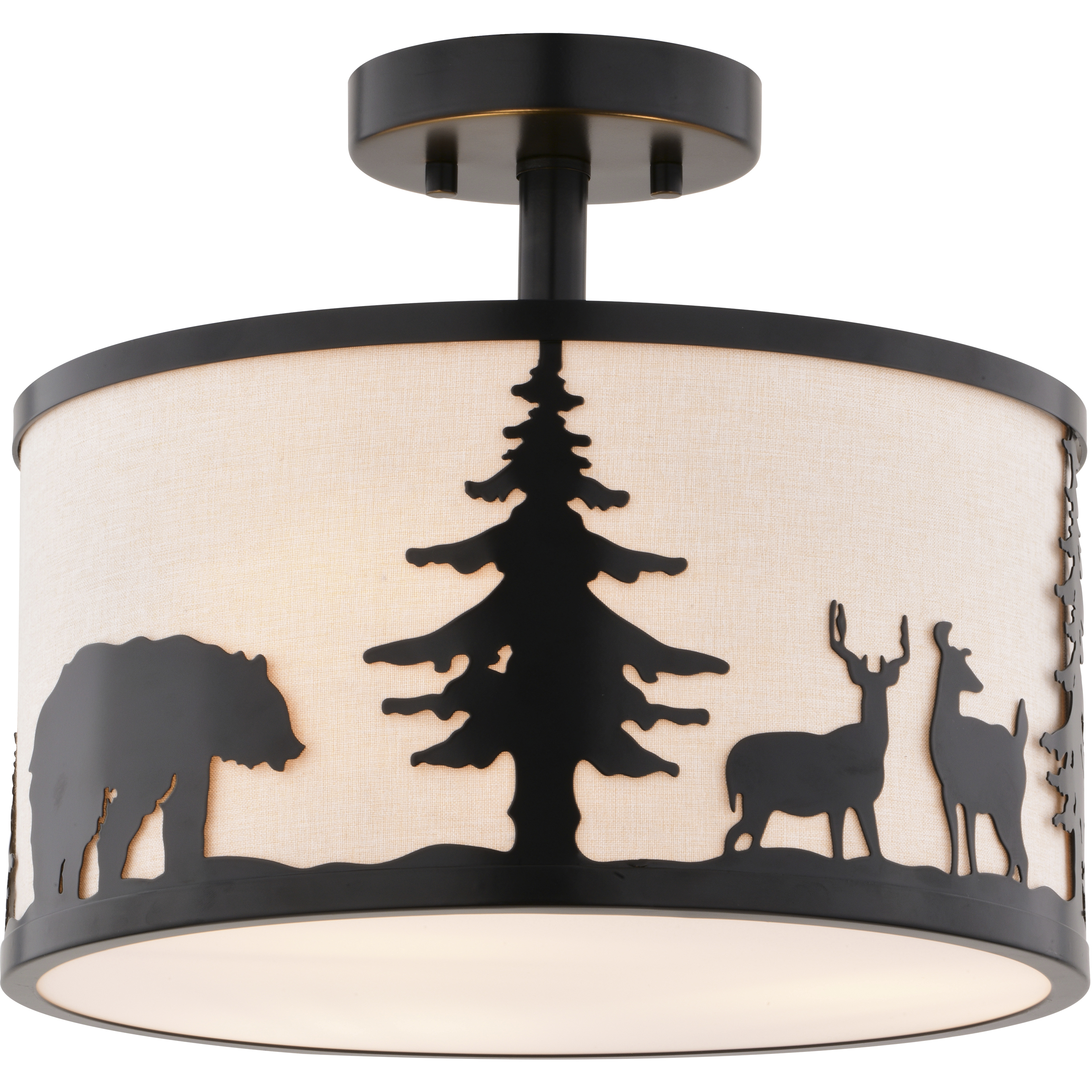 Acadia LED 13 inch Bronze Semi-Flush Mount Ceiling Light